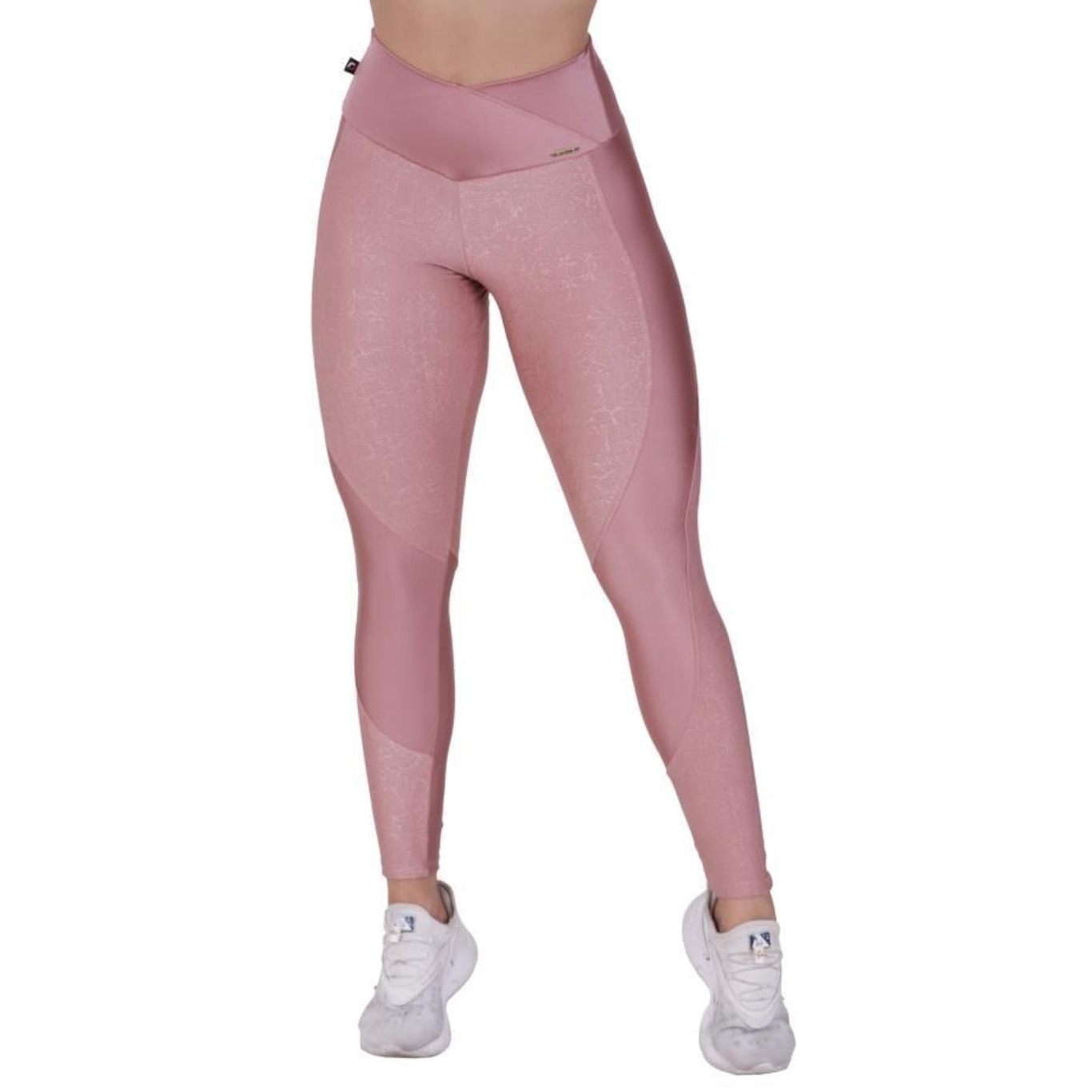 Calça Legging Orbis Fitness Cós Transpassado Cirrê - Feminina - Foto 1