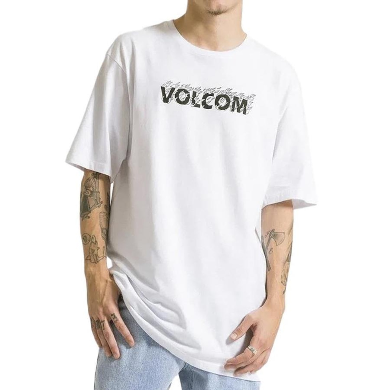 Camiseta Volcom Fire Fight - Masculina - Foto 1