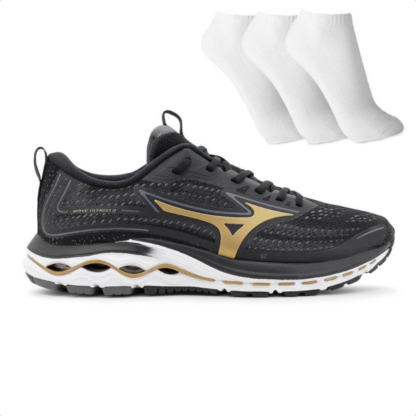 Tênis Mizuno Wave Nitron 2 + 3 Pares de Meias - Masculino - Foto 1