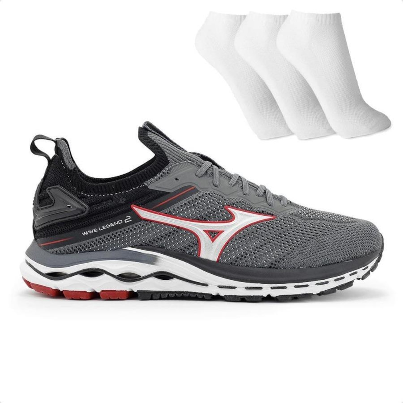 Tênis Mizuno Wave Legend 2 + 3 Pares de Meias - Masculino - Foto 1