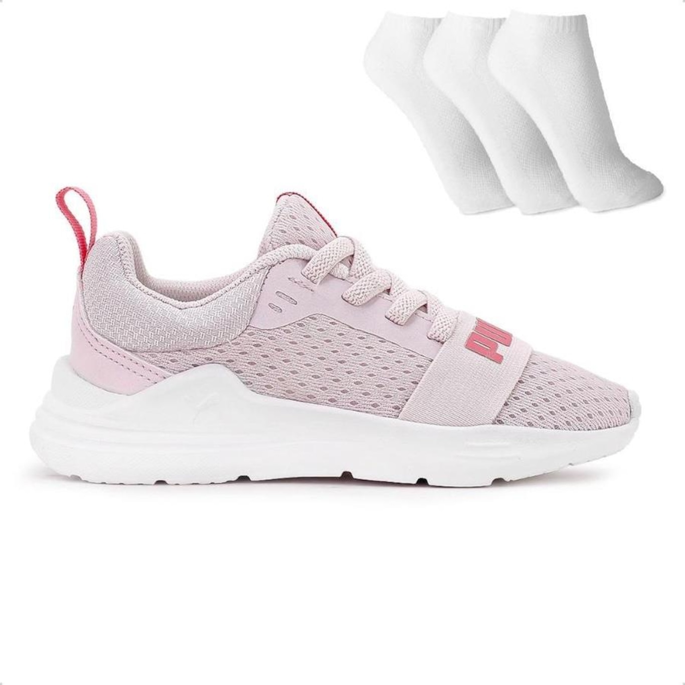 Tênis Puma Wired Run + 3 Pares de Meias - Infantil - Foto 1