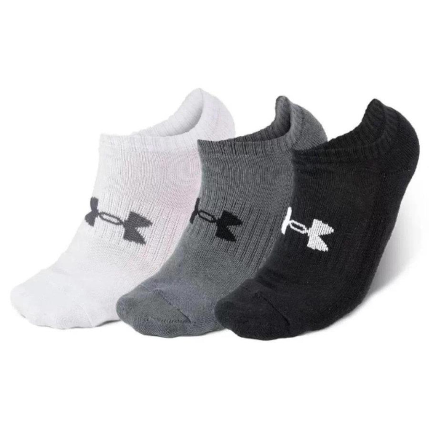 Meia Invisível Under Armour Core Cotton - 3 Pares - Adulto - Foto 1