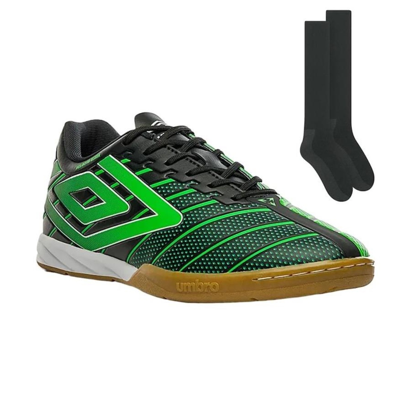 Chuteira Futsal Umbro Velocita Elixir + 1 Par de Meião - Adulto - Foto 1