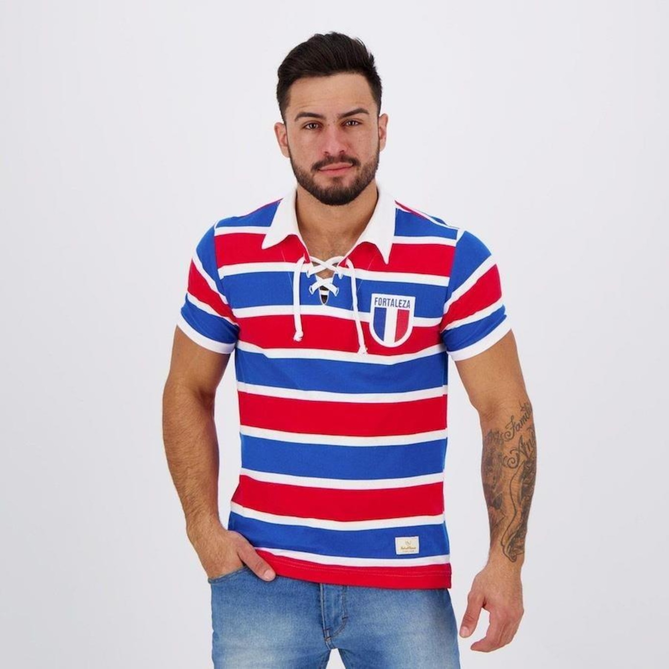 Camisa do Fortaleza Retromania Retrô Cordinha - Masculina - Foto 1