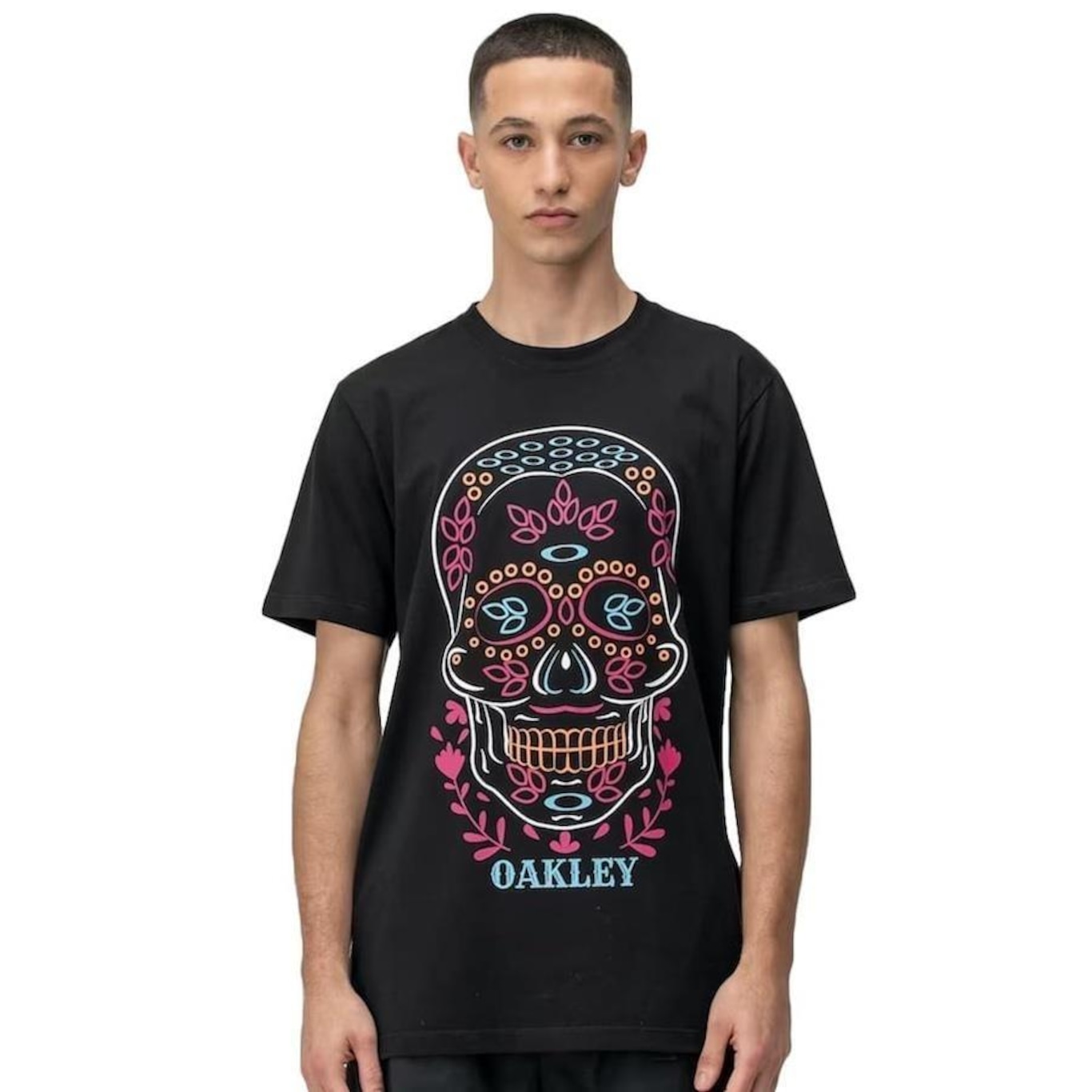 Camiseta Oakley Dia de Los Muertos Skull - Masculina - Foto 1