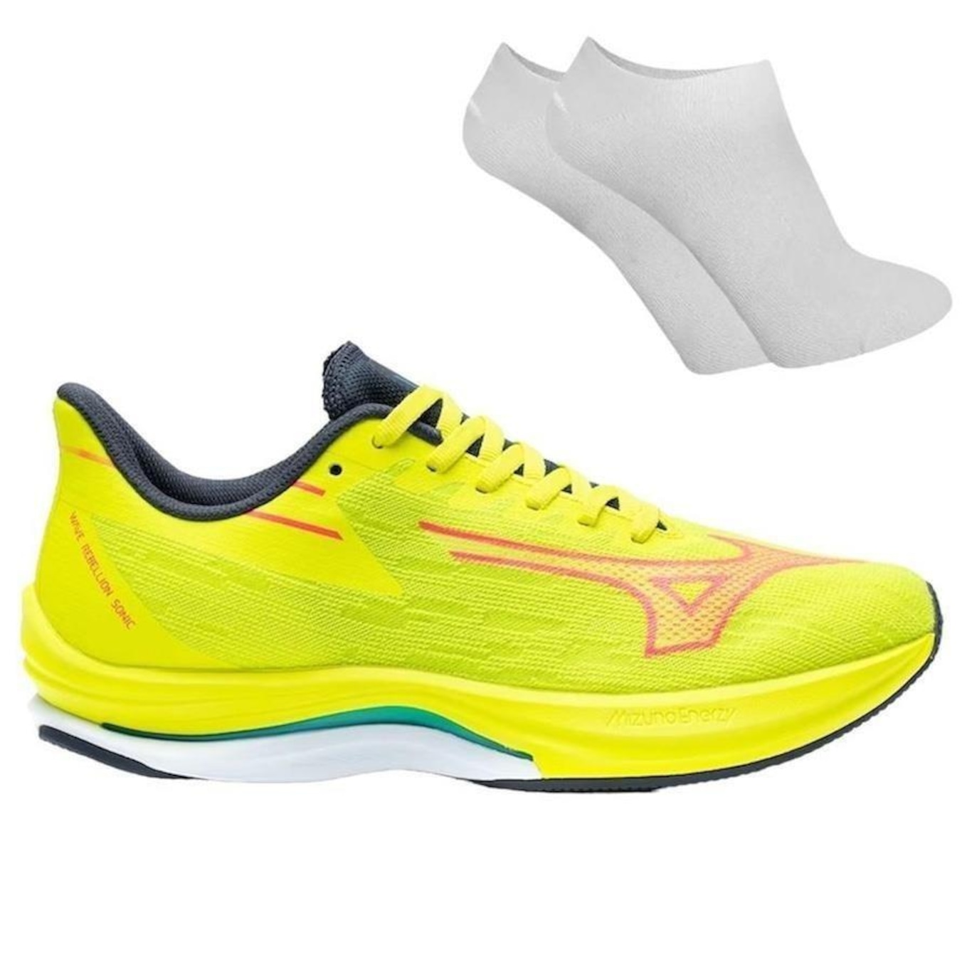 Tênis Mizuno Wave Rebellion Sonic + Par de Meia - Masculino - Foto 1