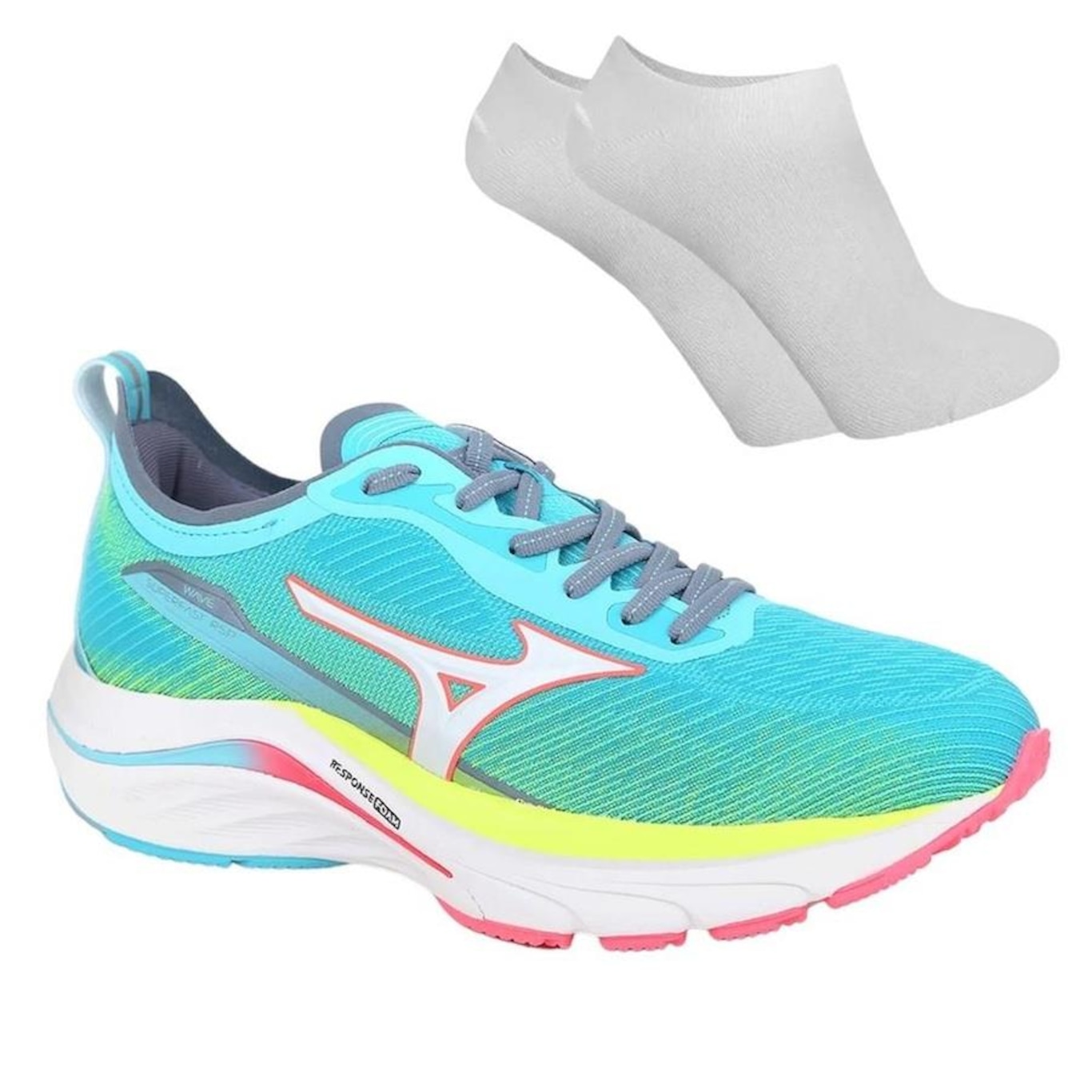 Kit Tênis Mizuno Wave Superfast + Par de Meia - Feminino - Foto 1