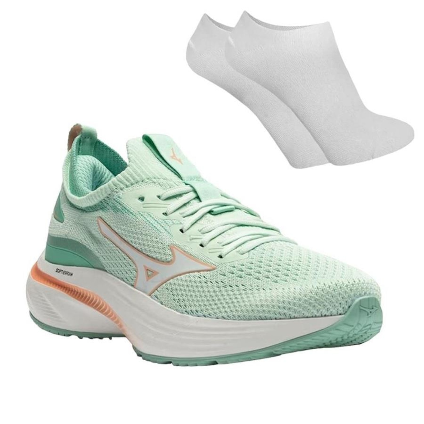 Kit Tênis Mizuno Glow + Par de Meia - Feminino - Foto 1