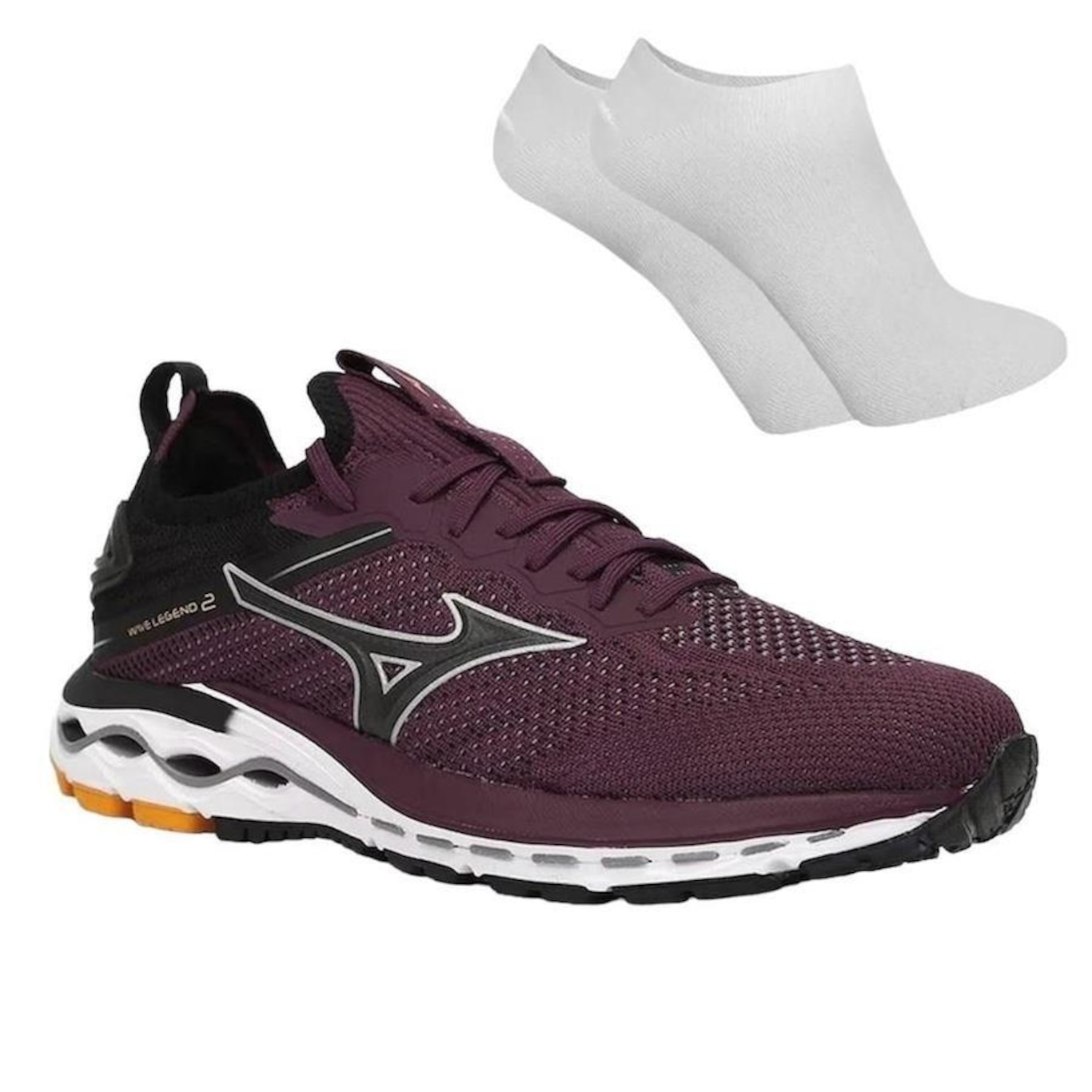 Kit Tênis Mizuno Wave Legend 2 + Par de Meia - Masculino - Foto 1