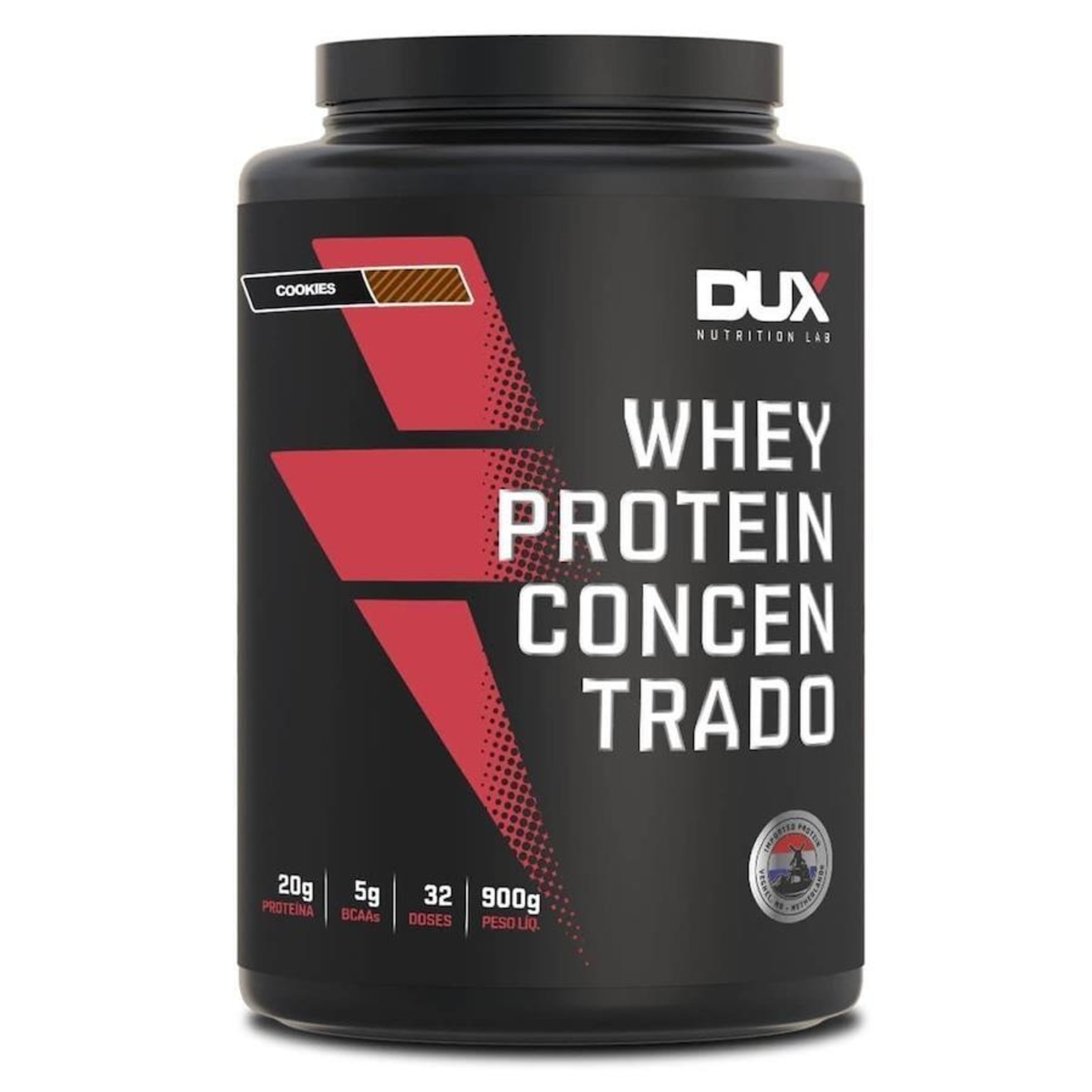 Whey Protein Concentrado Dux Nutrition Suplemento Alimentar Proteína - Cookies - 900g - Foto 1