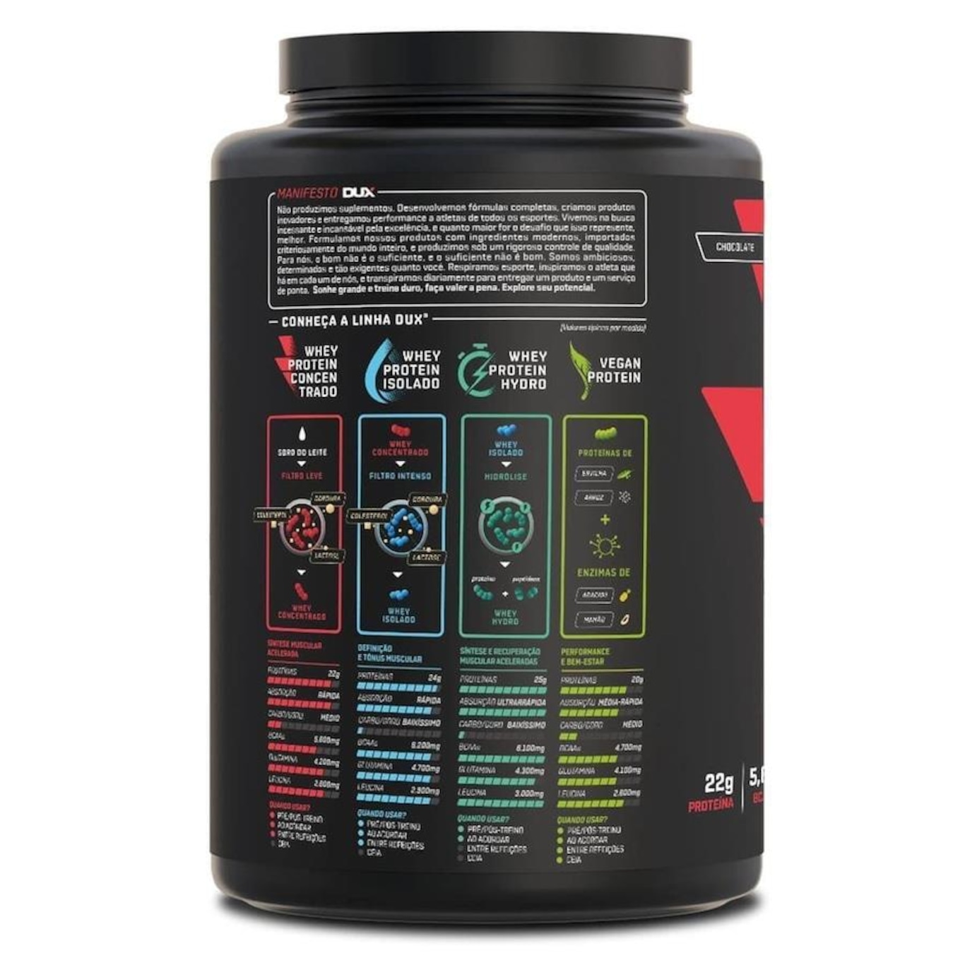 Whey Protein Concentrado Dux Nutrition Suplemento Alimentar Proteína - Cookies - 900g - Foto 2