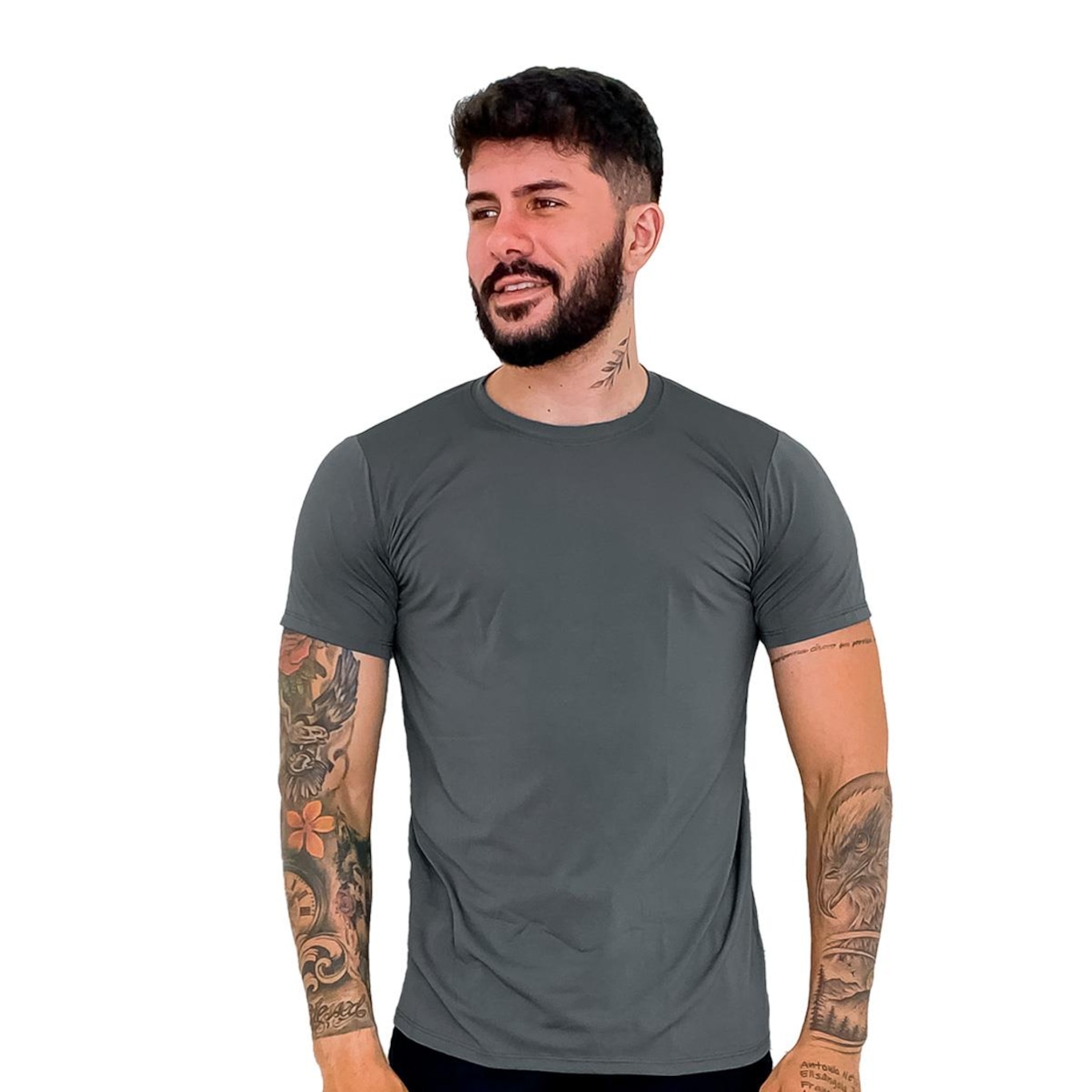 Camisa Térmica Performance Moda Dry Academia Treino Corrida Uv 50+ Lisa Fit Básica - Masculina - Foto 2