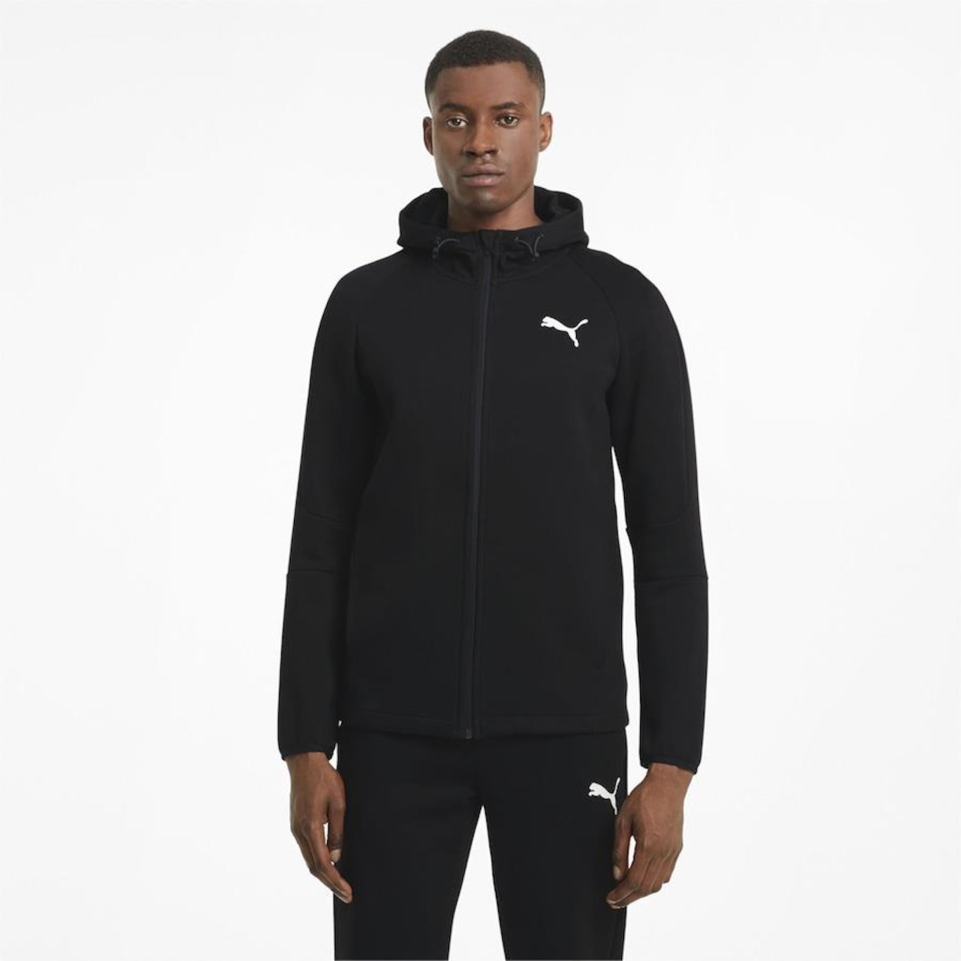 Jaqueta de Moletom com Capuz Puma Evostripe Core Malha Simples Full-Zip - Masculina - Foto 3