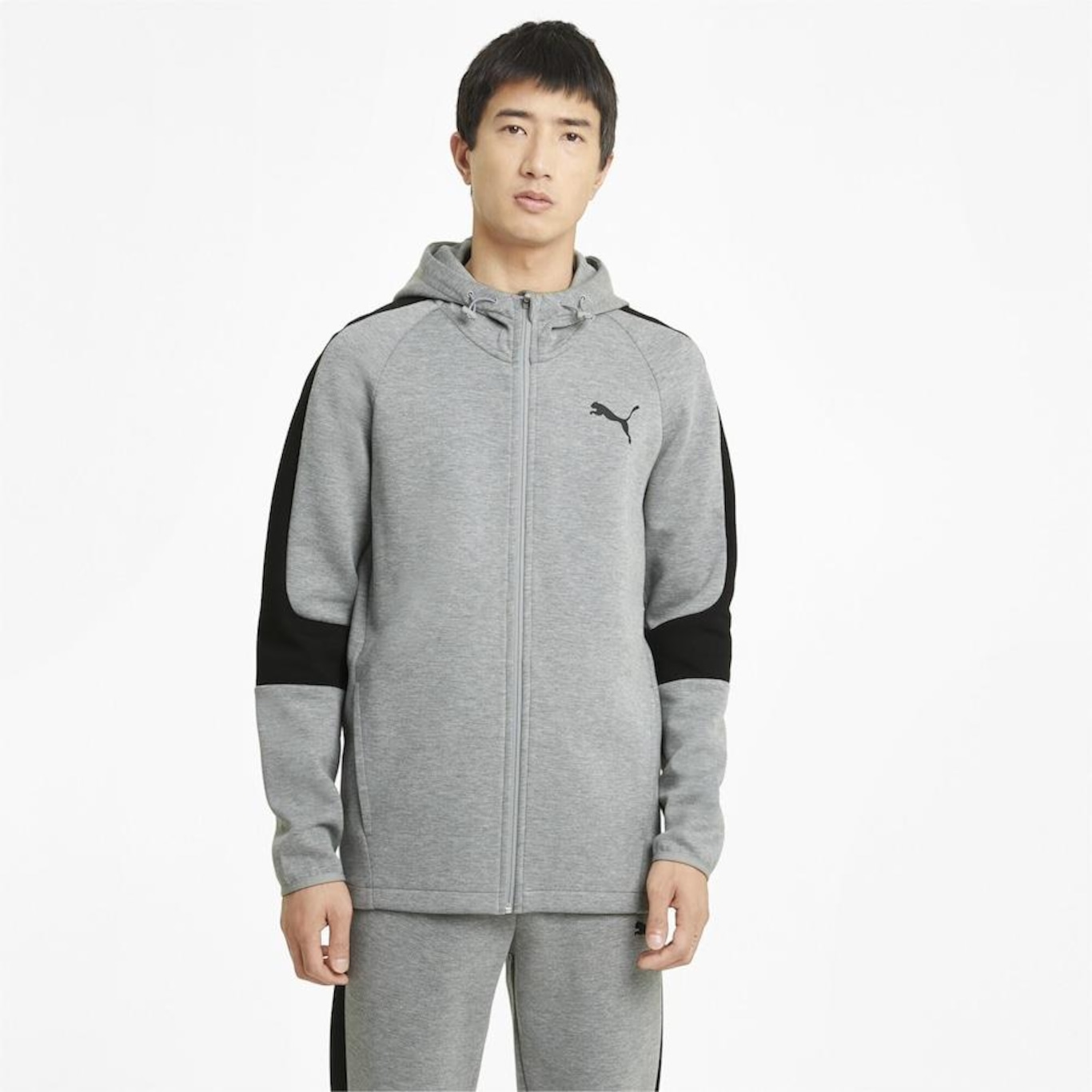 Jaqueta de Moletom com Capuz Puma Evostripe Core Malha Simples Full-Zip - Masculina - Foto 3