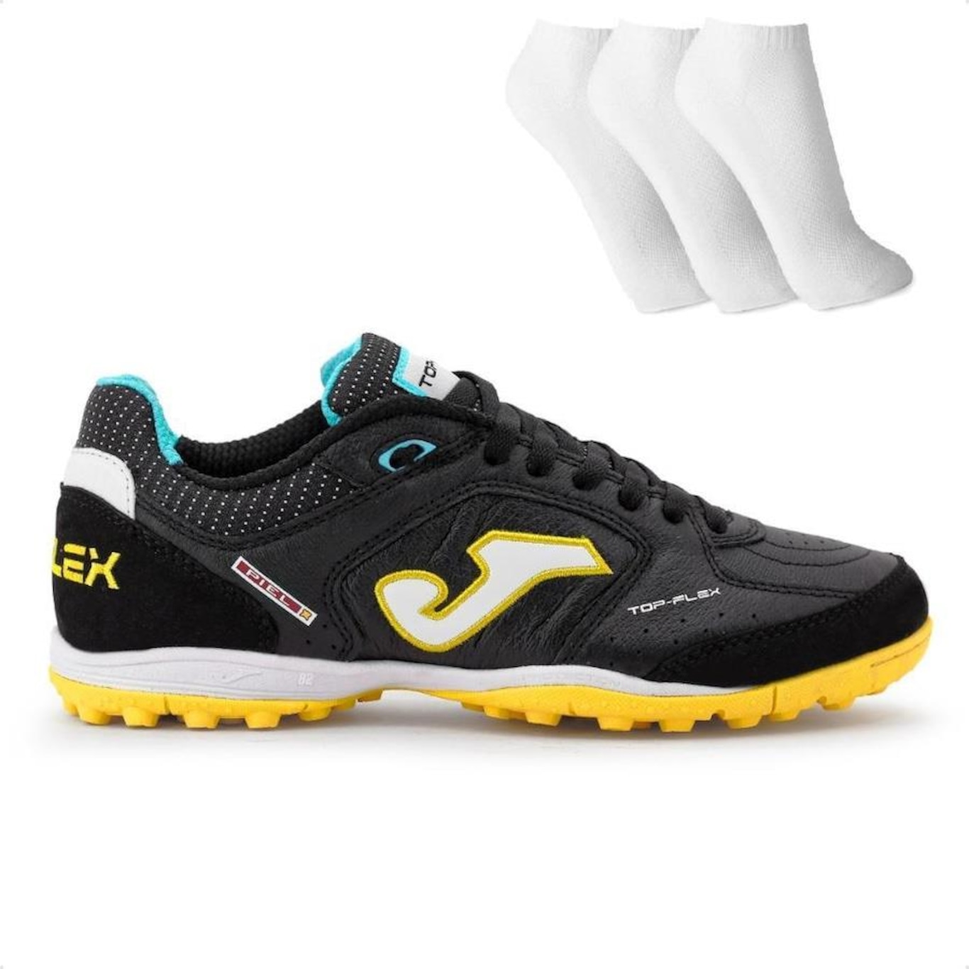 Chuteira Society Joma Top Flex + 3 Pares de Meias - Adulto - Foto 1