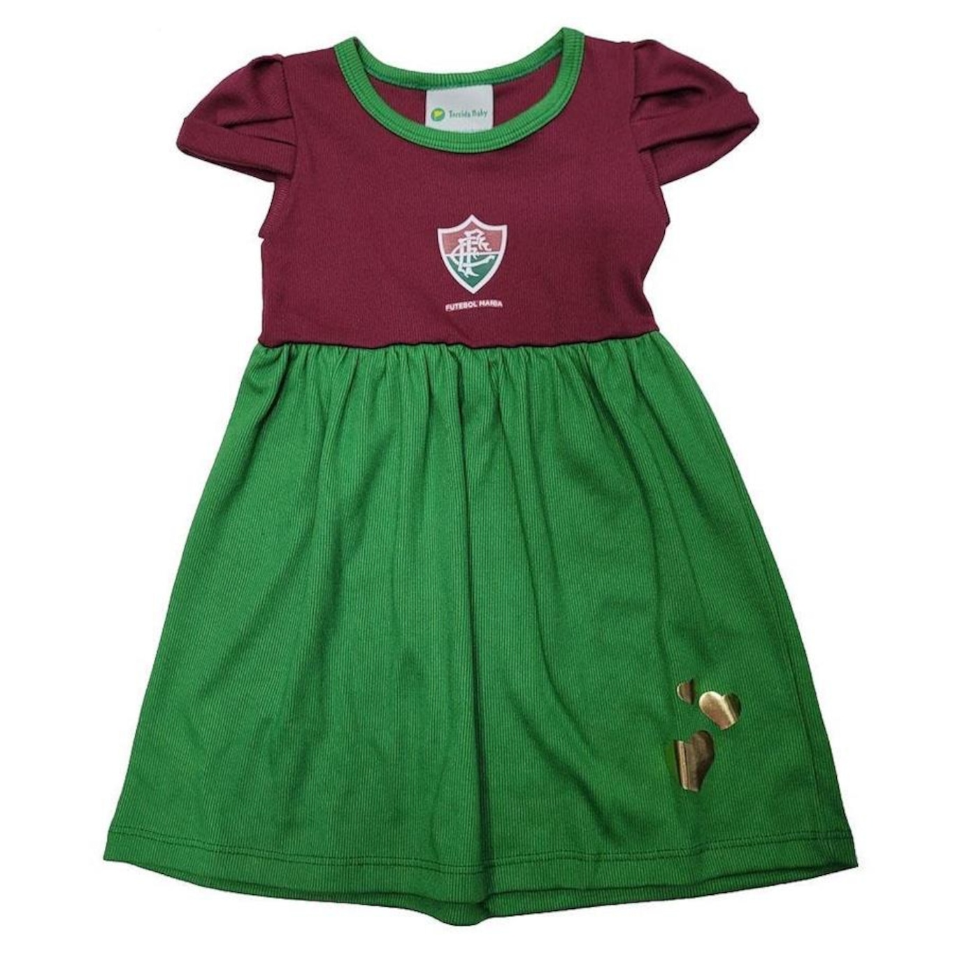 Vestido Torcida Baby Fluminense Canelado 274C - Infantil - Foto 1