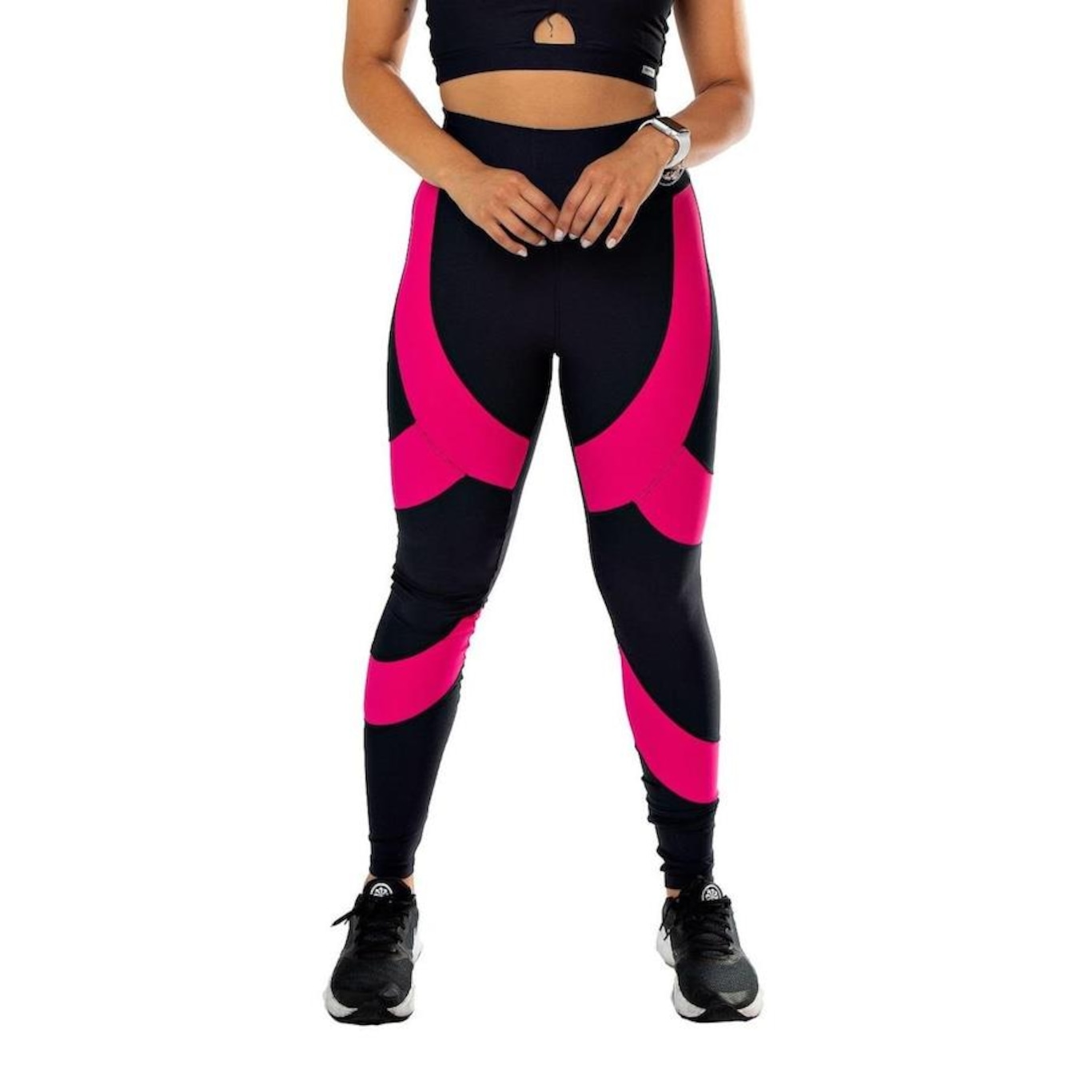 Calça Legging Hoopfit Cós Alto com Recortes - Feminina - Foto 1