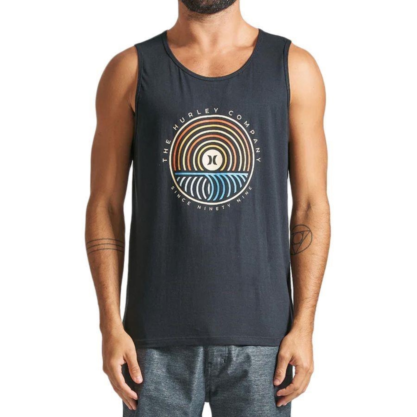 Camiseta Regata Hurley Silk Multi Circle - Masculina - Foto 1