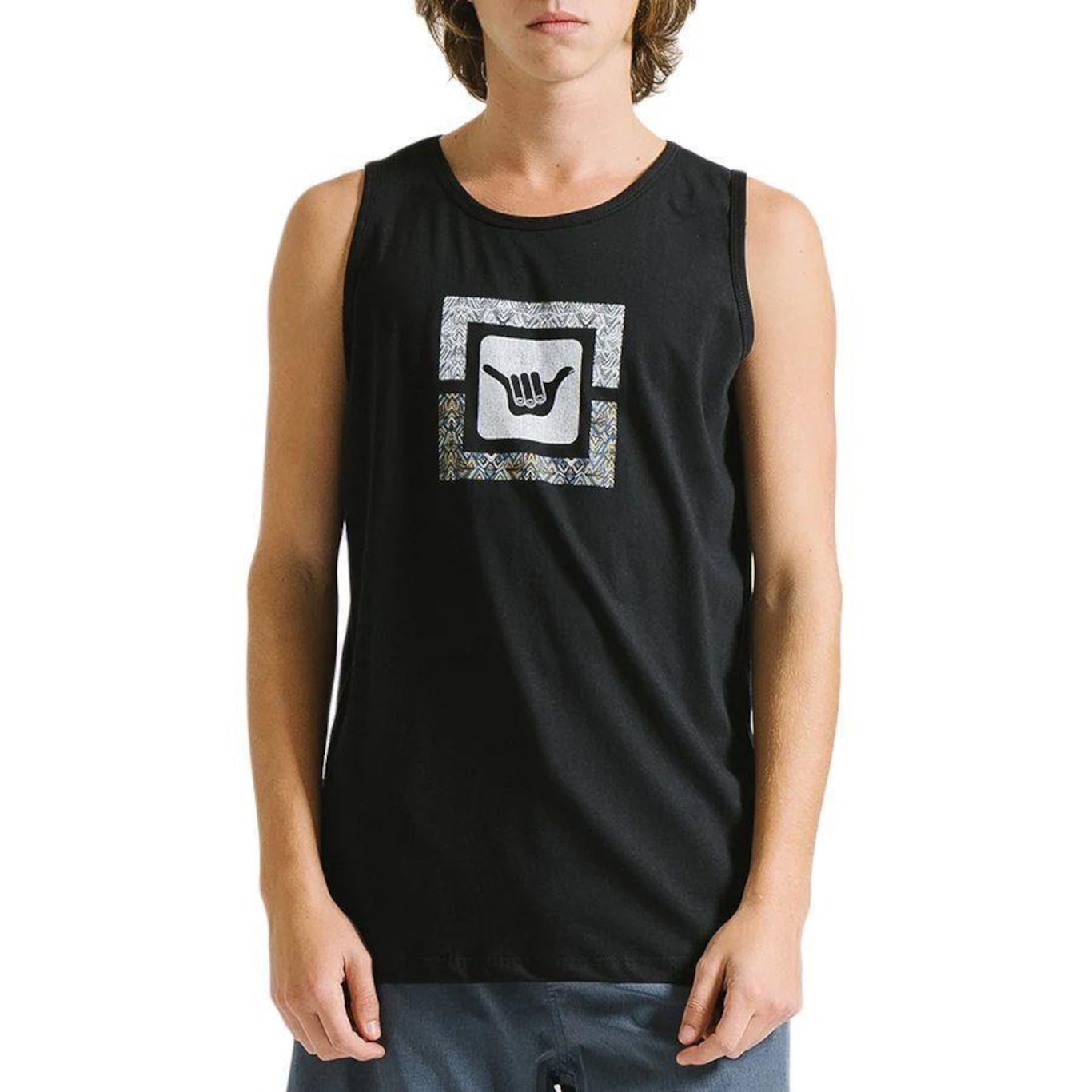 Camiseta Regata Hang Loose Logosquare - Masculina - Foto 1