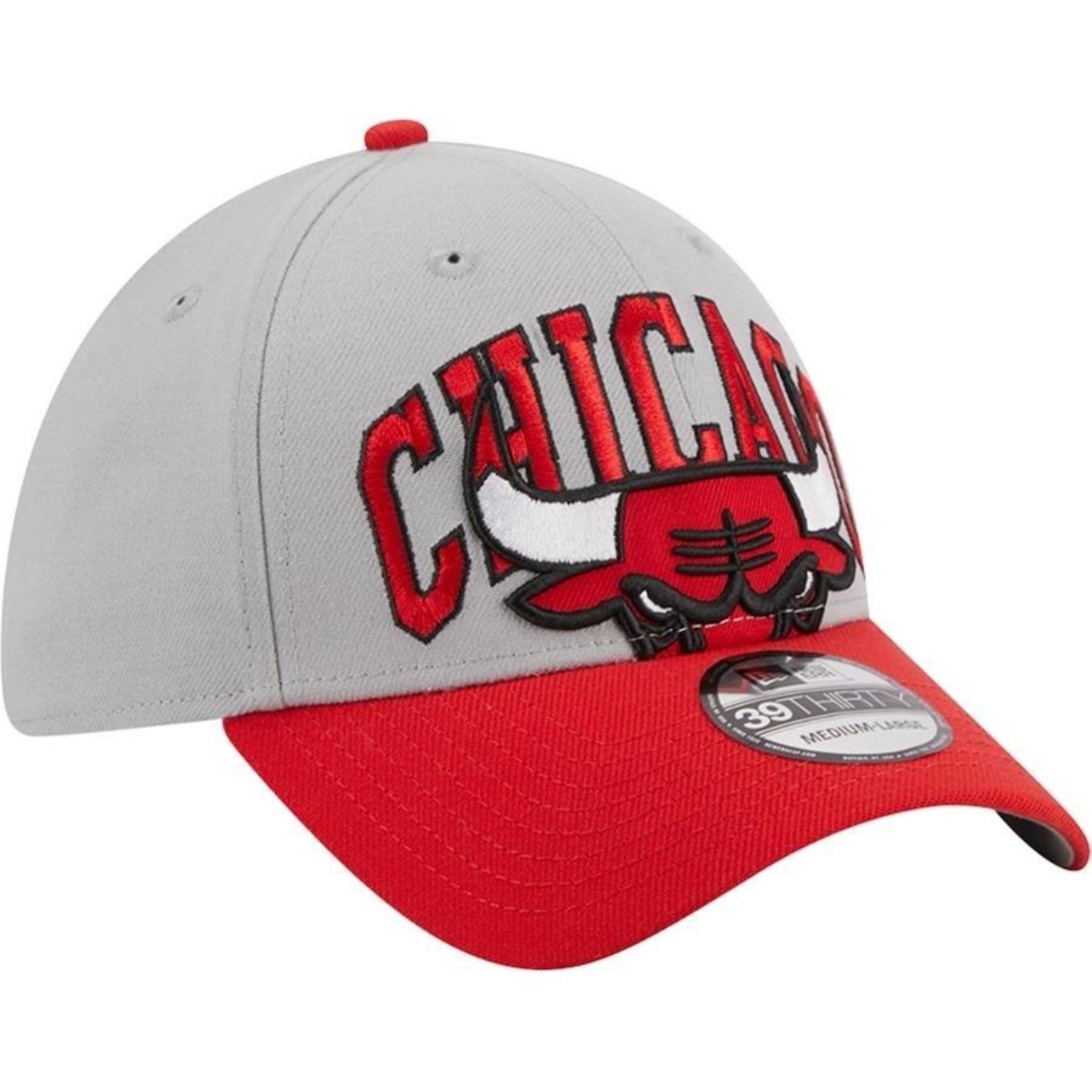 Boné New Era 39Thirty Stretch Fit Chicago Bulls Nba Tip-Off 2023 - Fechado - Adulto - Foto 2