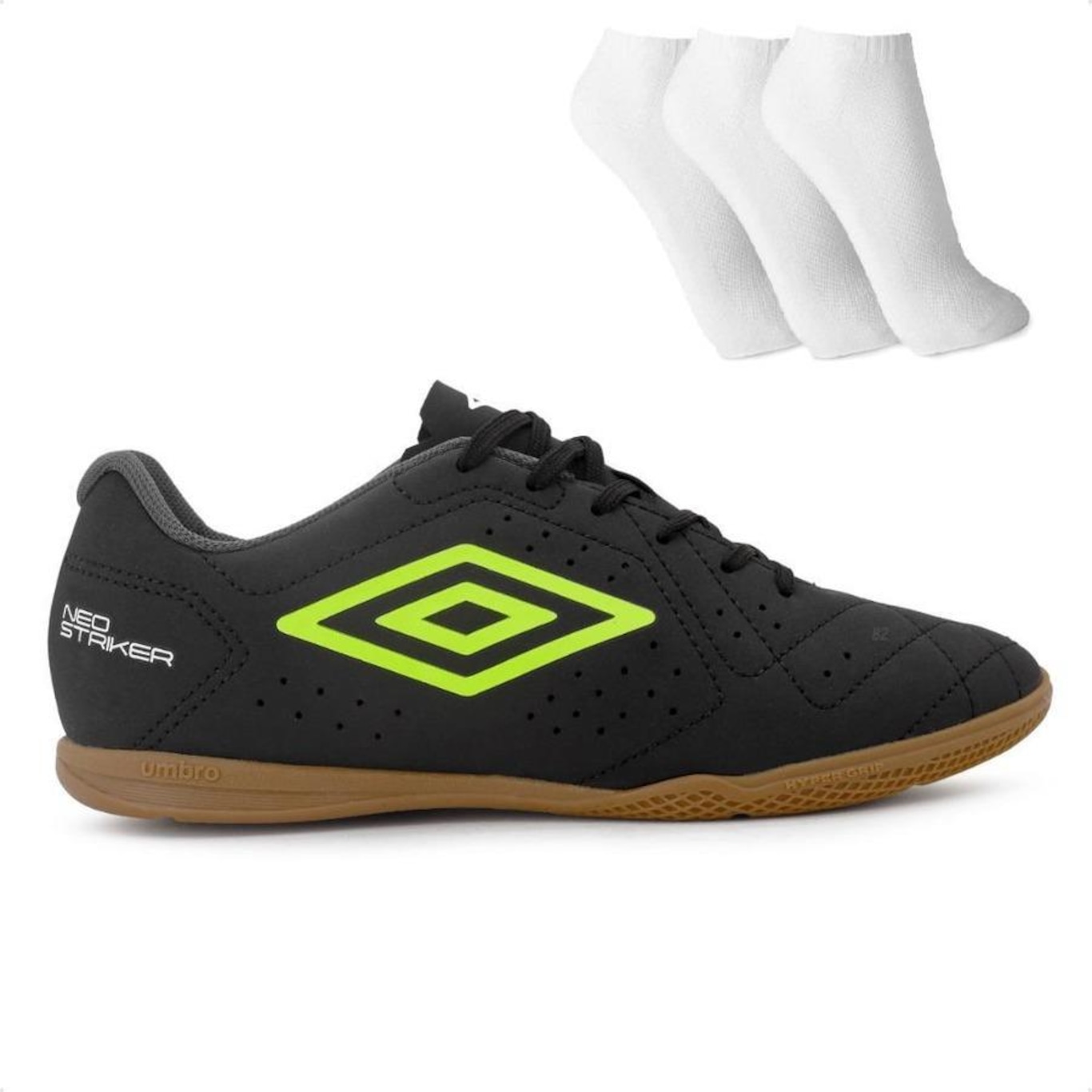 Chuteira Futsal Umbro Neo Striker - + 3 Pares de Meias - Adulto - Foto 1