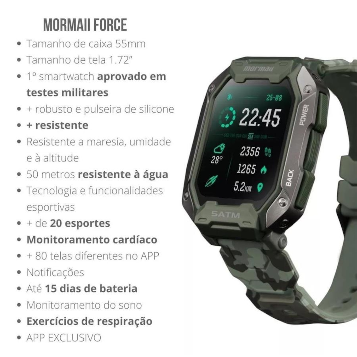 Relógio Smartwatch Mormaii Force Full Display - Foto 5