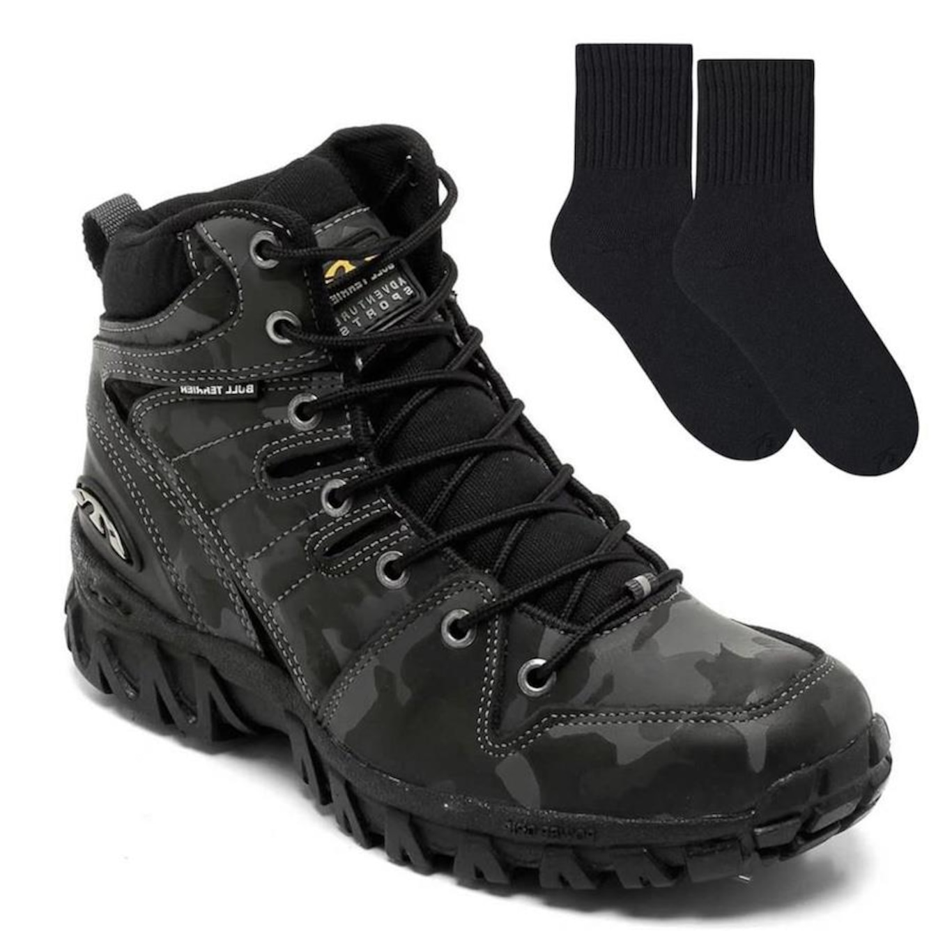 Bota Adventure Bull Terrier Swat + Par de Meia - Masculina - Foto 1