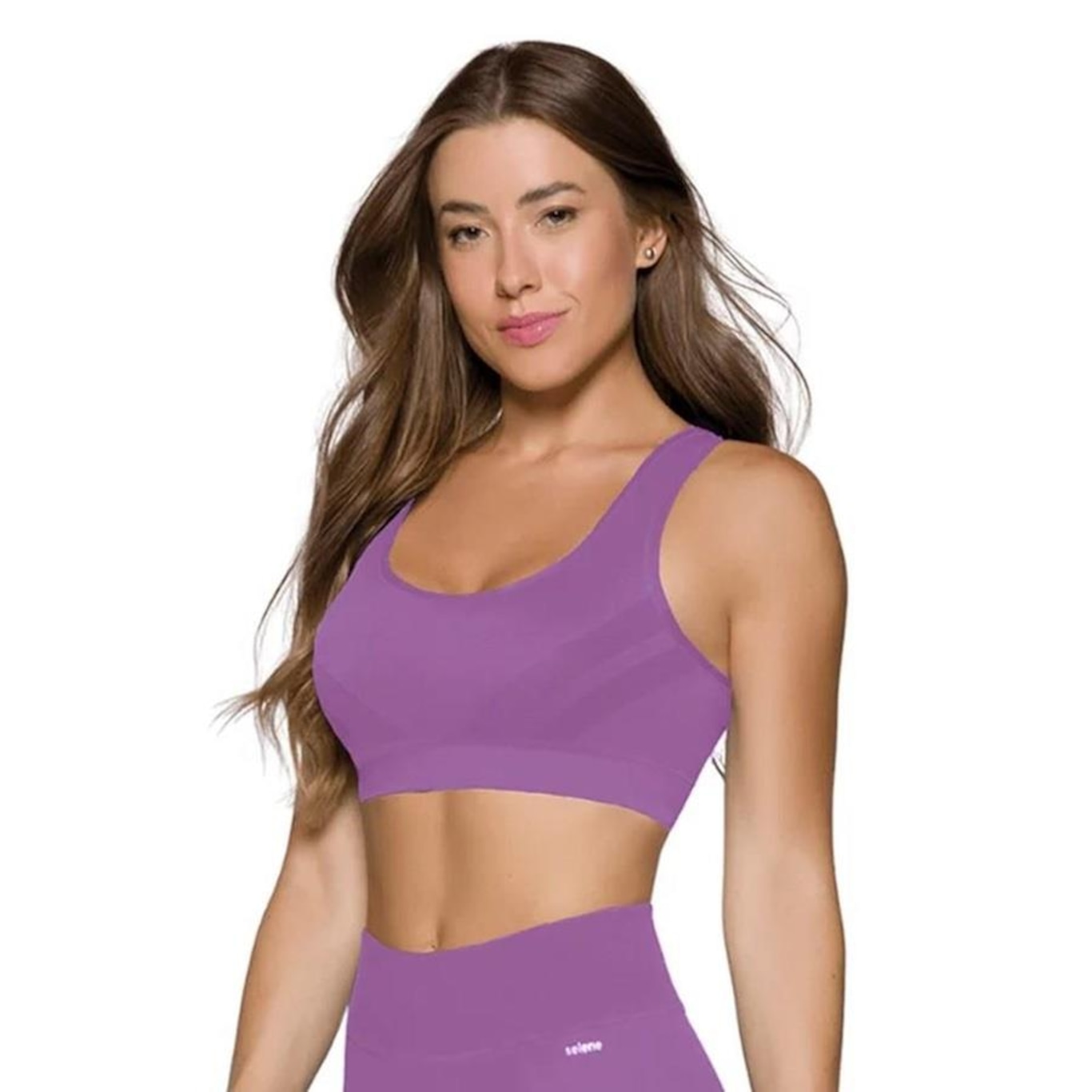 Top Fitness Selene Cropped sem Costura - Feminino - Foto 1