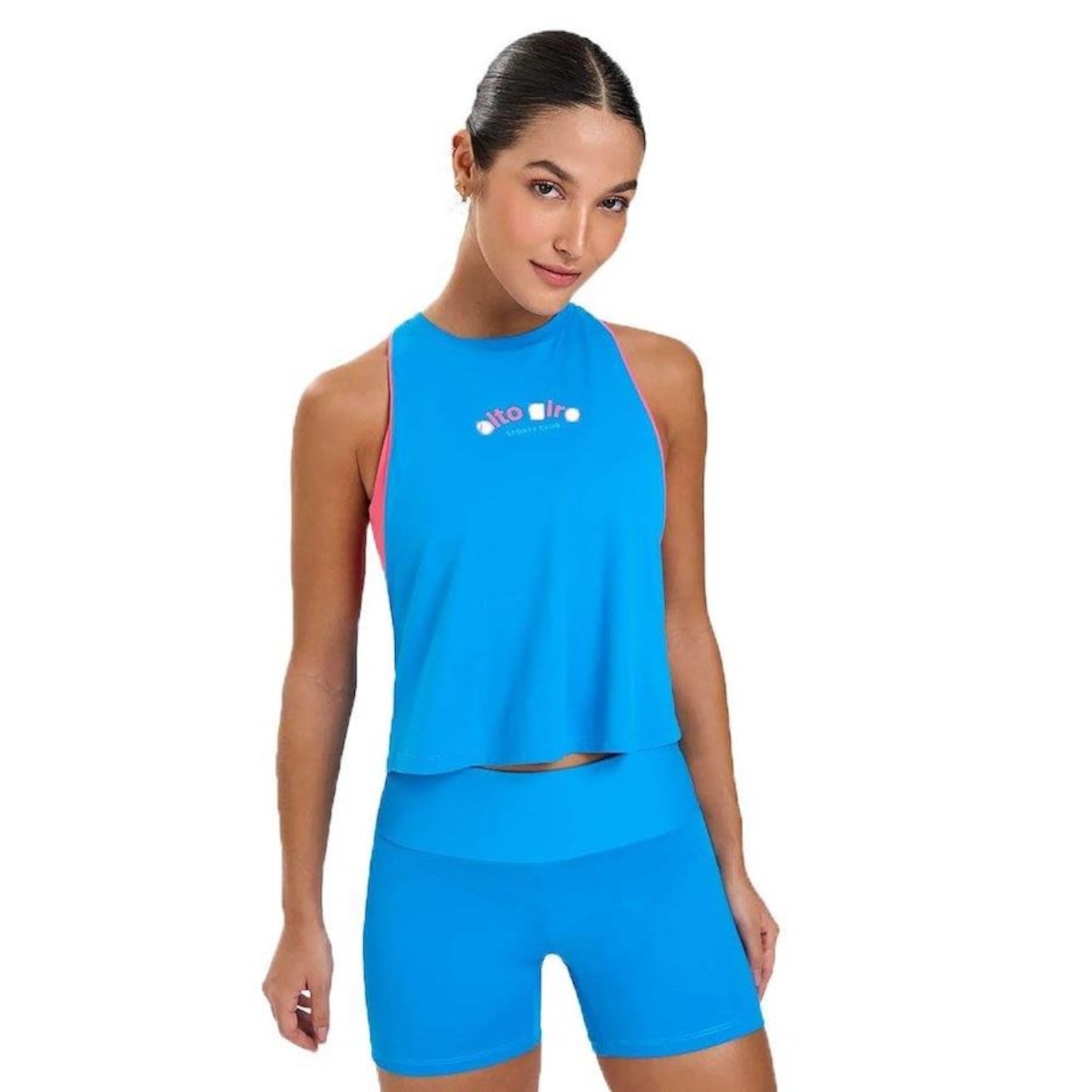 Camiseta Regata Cropped Alto Giro Sporty - Feminina - Foto 1