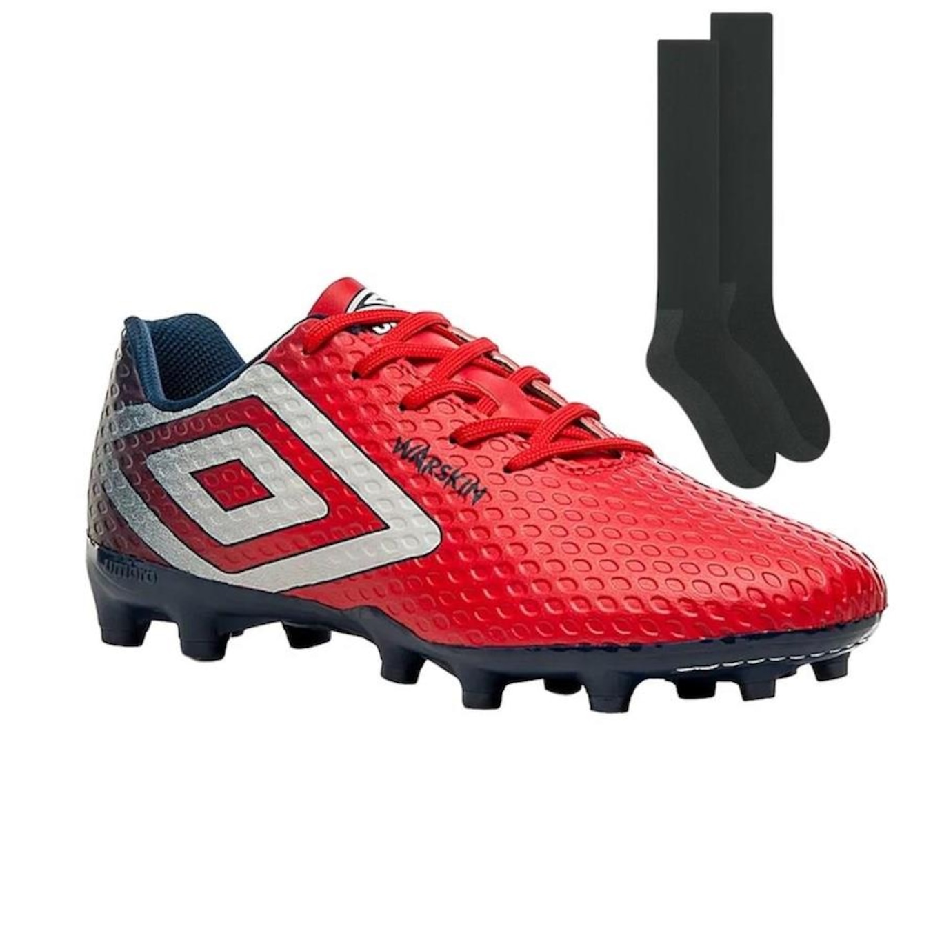 Chuteira de Campo Umbro Warskin - Adulto + 1 Par de Meião - Foto 1