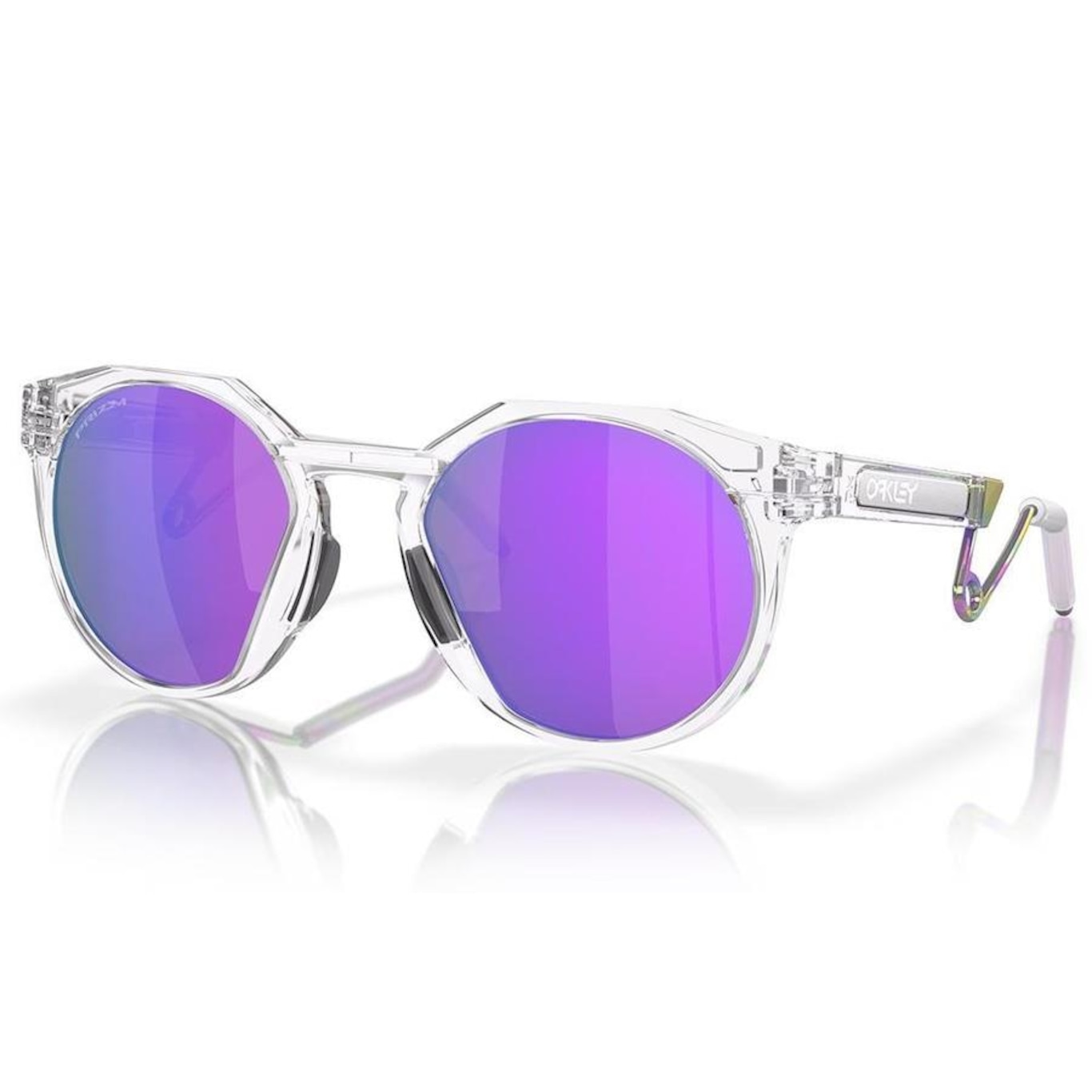 Óculos de Sol Oakley Hstn Metal Matte Clear Prizm Violet - Unissex - Foto 1