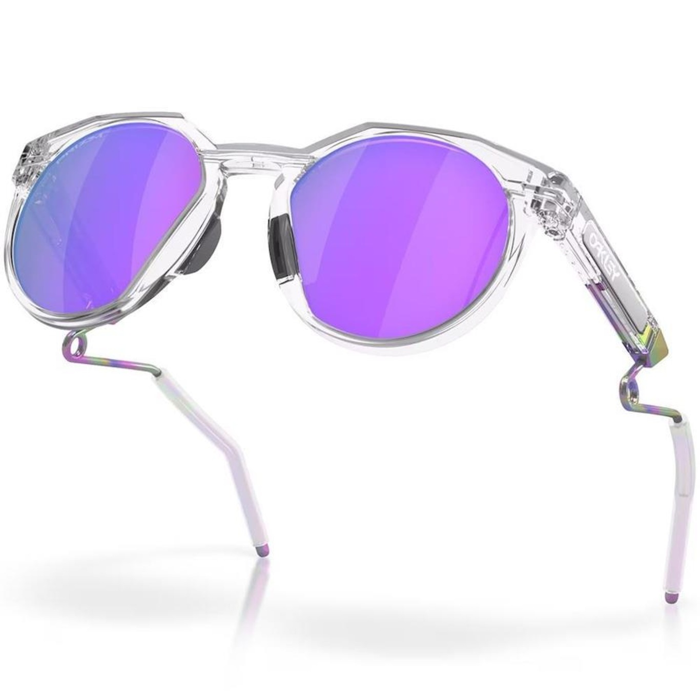 Óculos de Sol Oakley Hstn Metal Matte Clear Prizm Violet - Unissex - Foto 2