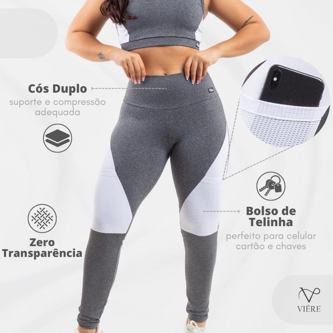 Calça Legging Academia Zero Transparencia com Bolso Viére - Foto 4