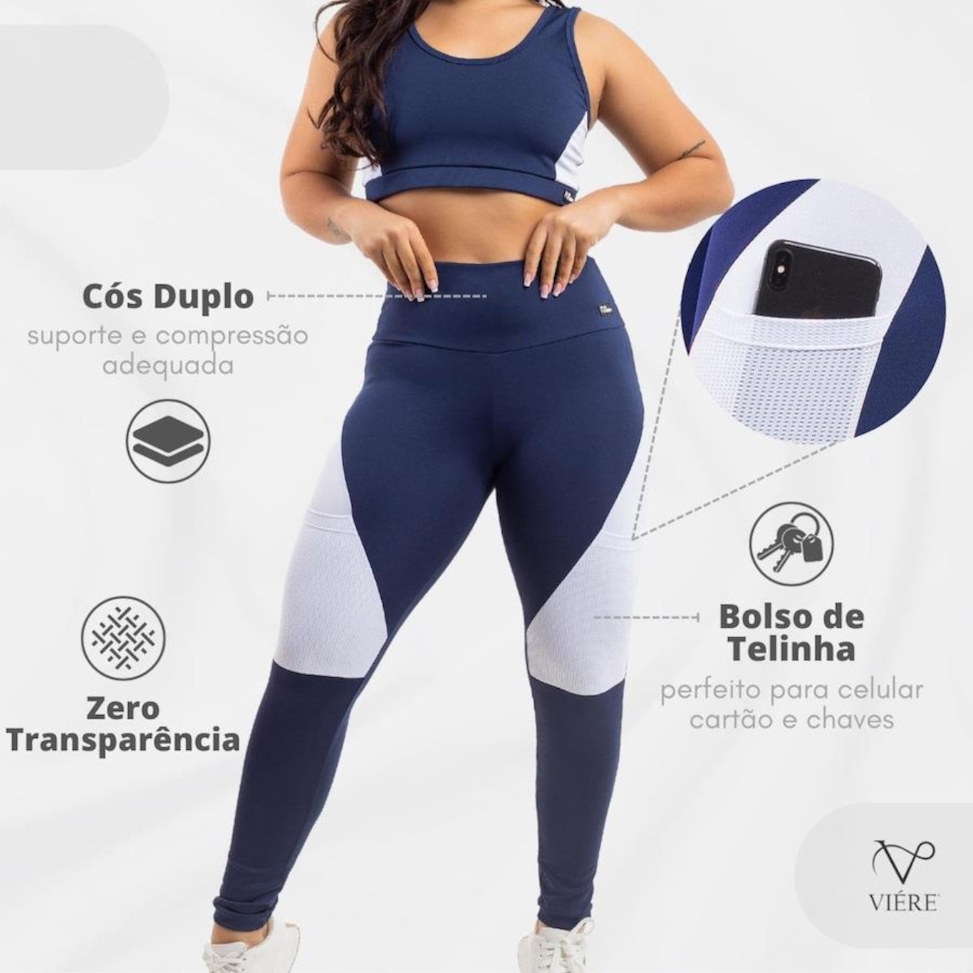 Calça Legging Academia Zero Transparencia com Bolso Viére - Foto 3