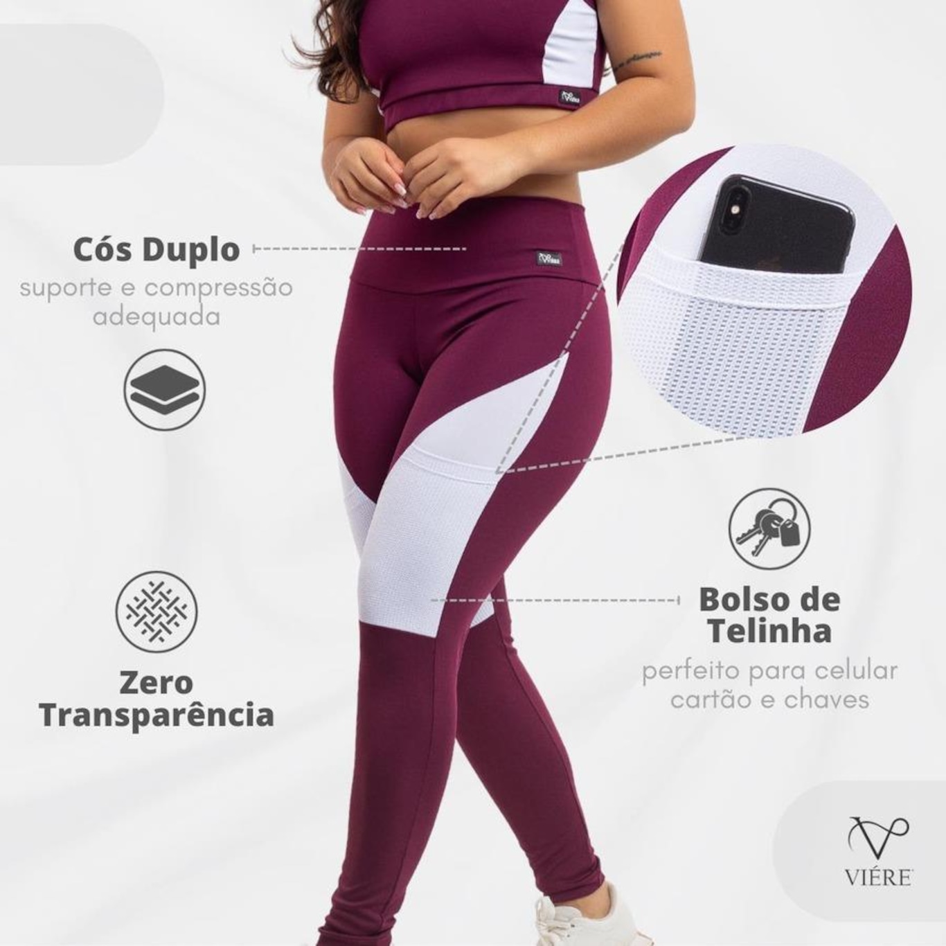 Calça Legging Academia Zero Transparencia com Bolso Viére - Foto 3