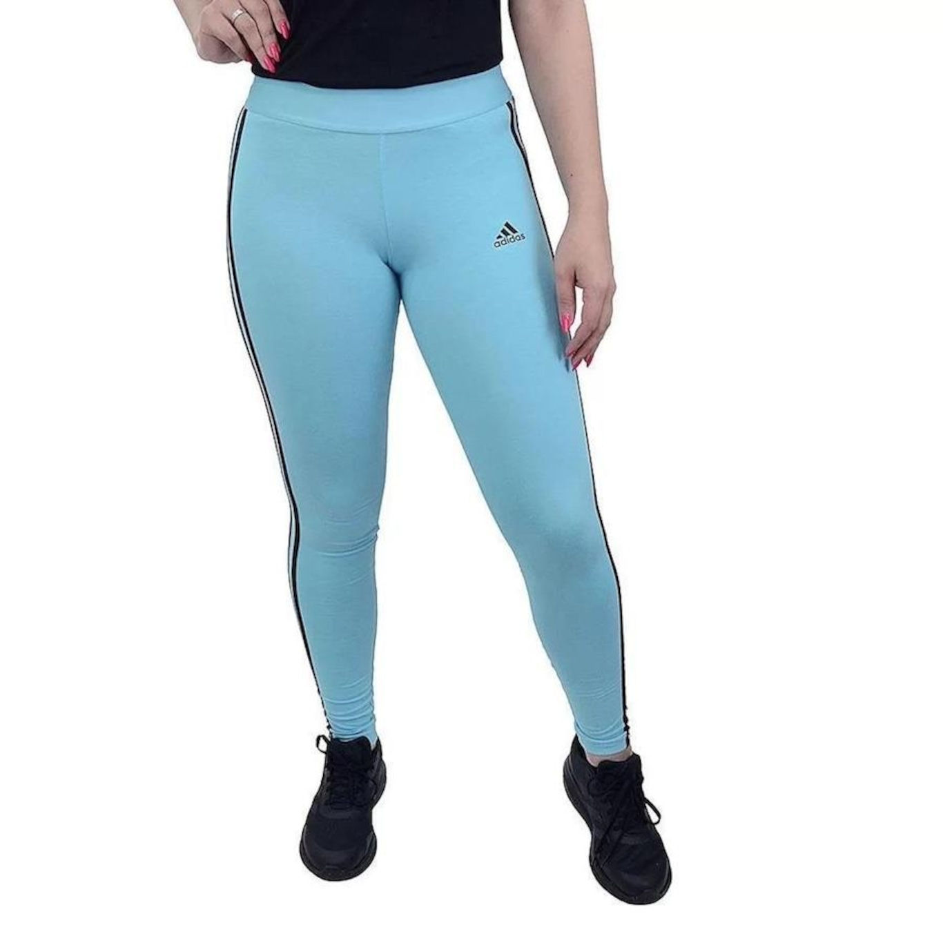 Calça Legging adidas 3 Stripes Feminina - Foto 1