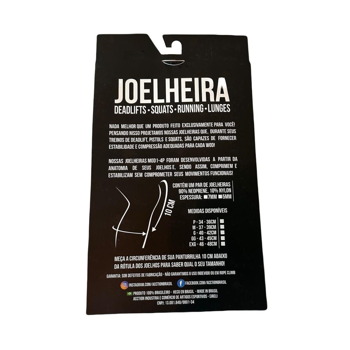 Joelheira em Neoprene 7mm Acction Brasil - Cross - Lpo - Academia -Treinamento - Gym - Foto 5