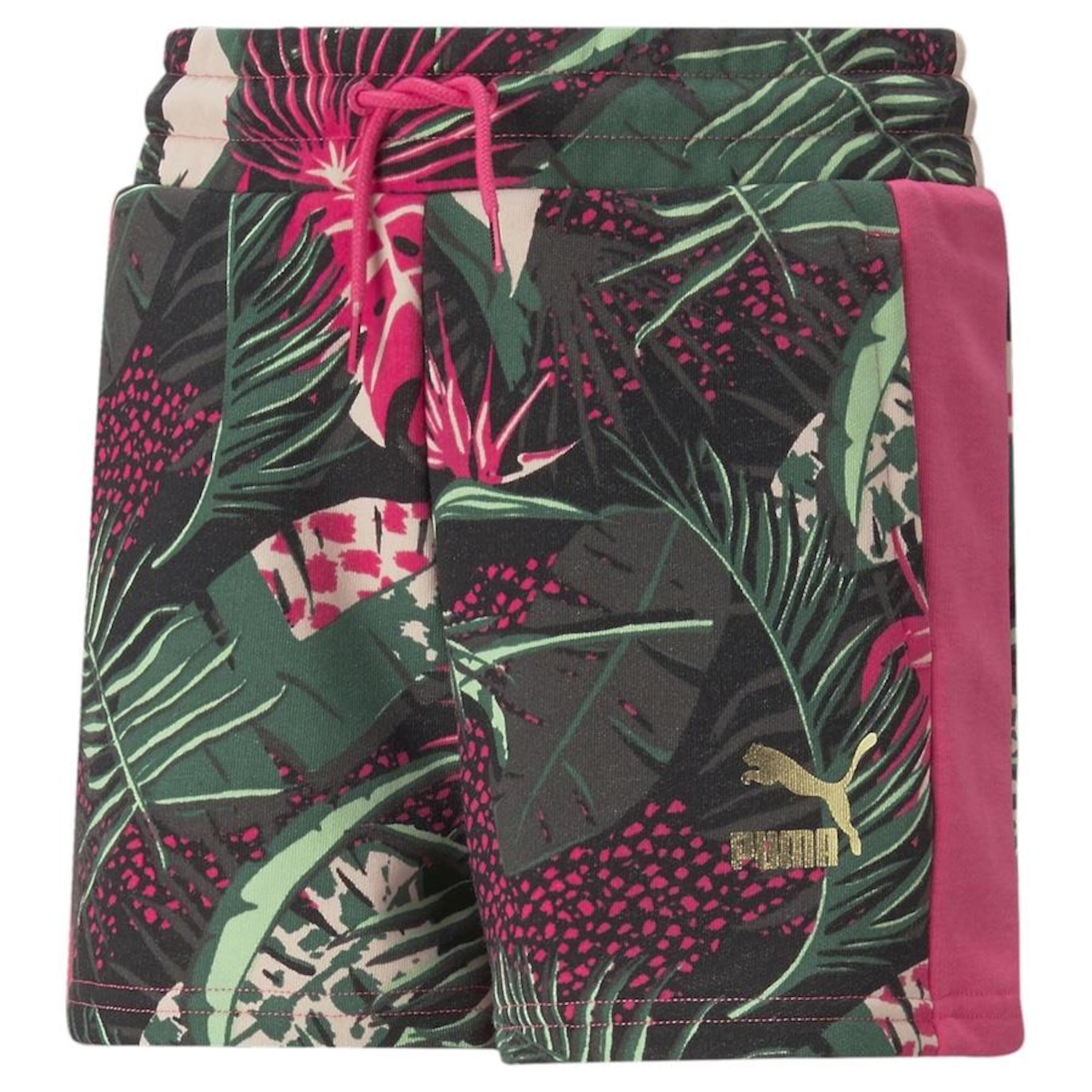 Shorts Puma T7 Vacay Queen Printed Terry - Infantil - Foto 1