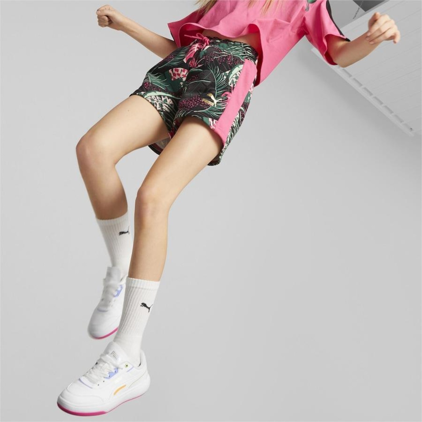 Shorts Puma T7 Vacay Queen Printed Terry - Infantil - Foto 5