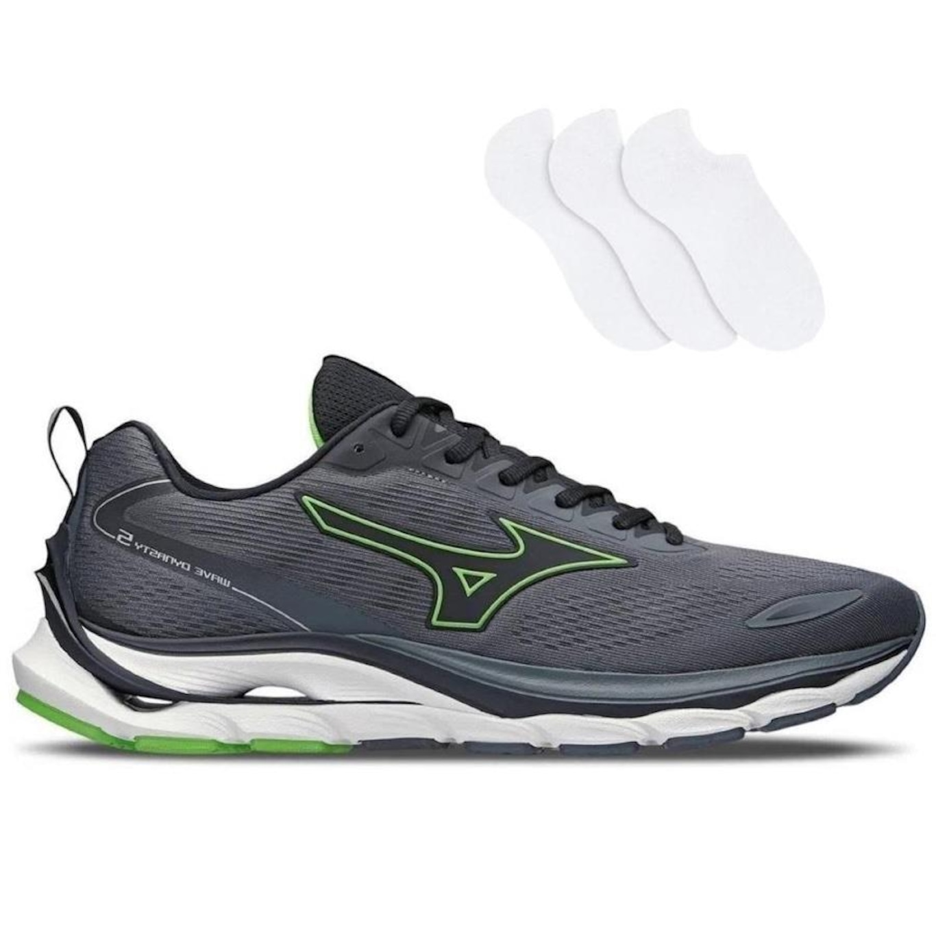 Tênis Mizuno Wave Dynasty 5 + 3 Pares de Meias - Masculino - Foto 1