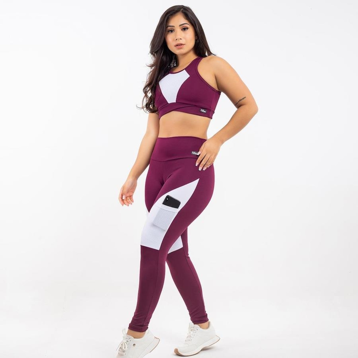 Conjunto Viére Zero Transparencia: Top Fitness + Calça Legging - Feminino - Foto 1