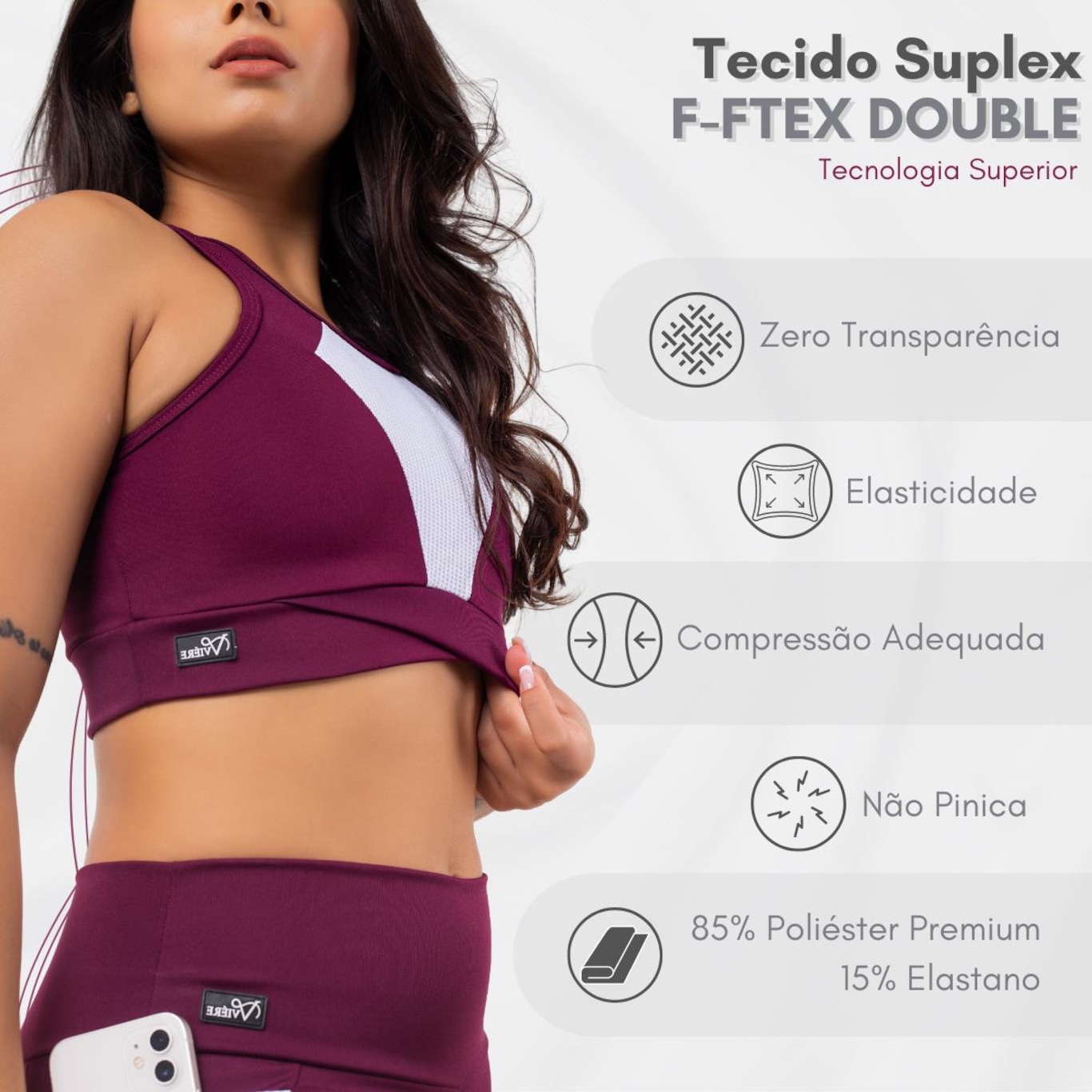 Conjunto Viére Zero Transparencia: Top Fitness + Calça Legging - Feminino - Foto 5