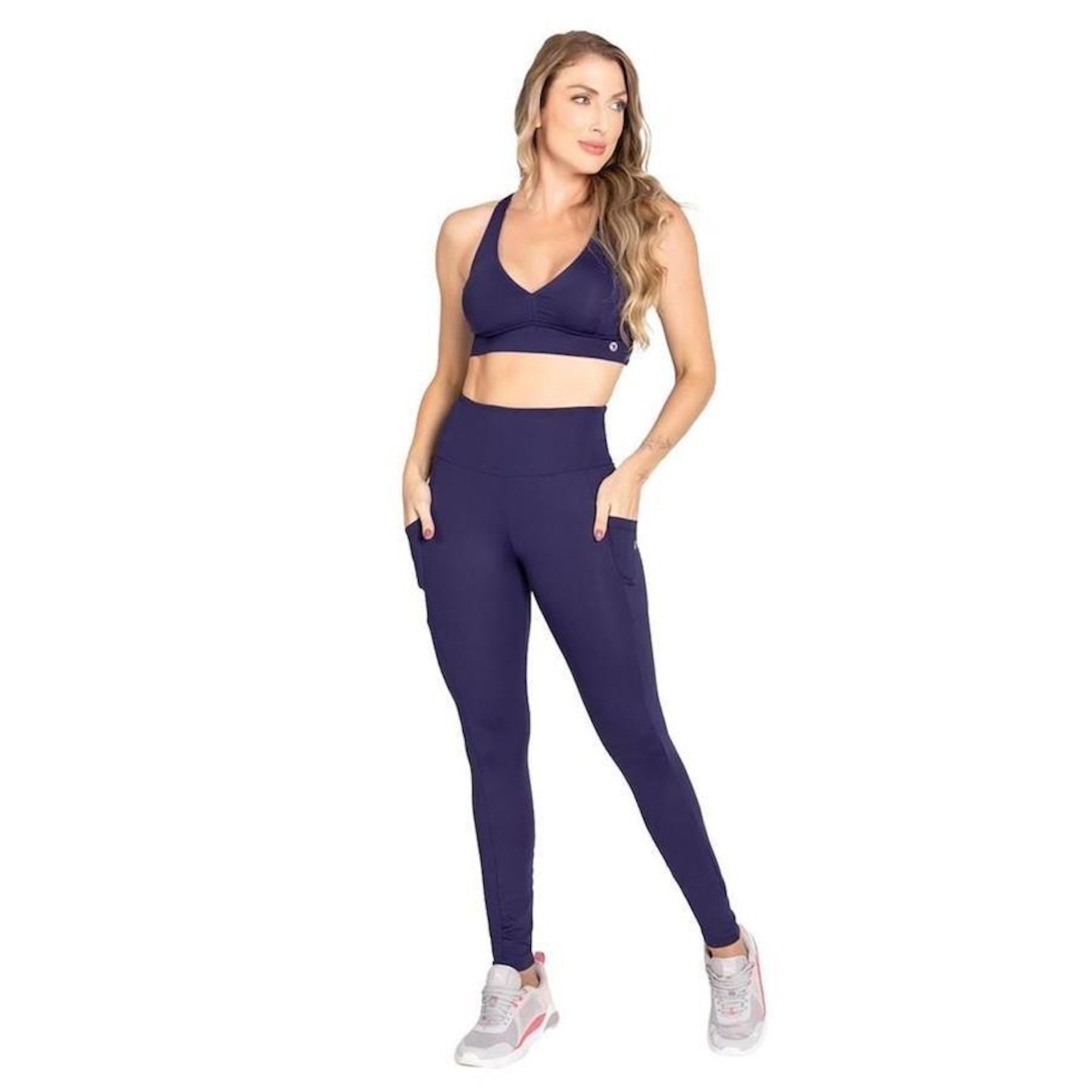 Calça Legging Trinys Soft Core F-15444 com Bolsos - Feminina - Foto 3