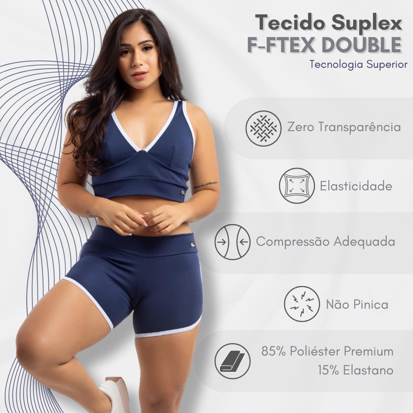 Conjunto Viére Zero Transparência: Top Fitness + Shorts Legging  - Feminino - Foto 5