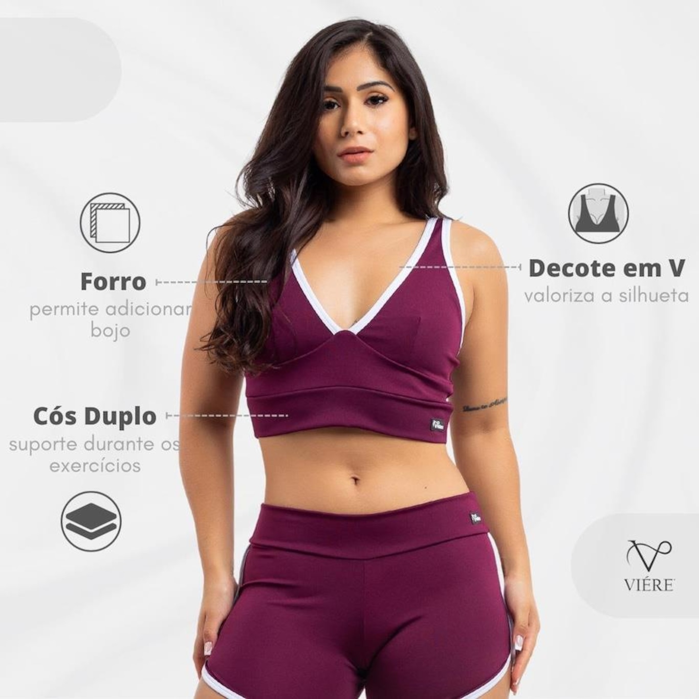 Conjunto Viére Zero Transparência: Top Fitness + Shorts Legging  - Feminino - Foto 3