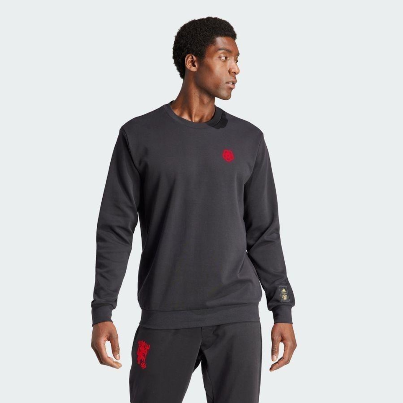 Blusão de Moletom sem Capuz adidas Mufc Cs Swt - Masculino - Foto 2