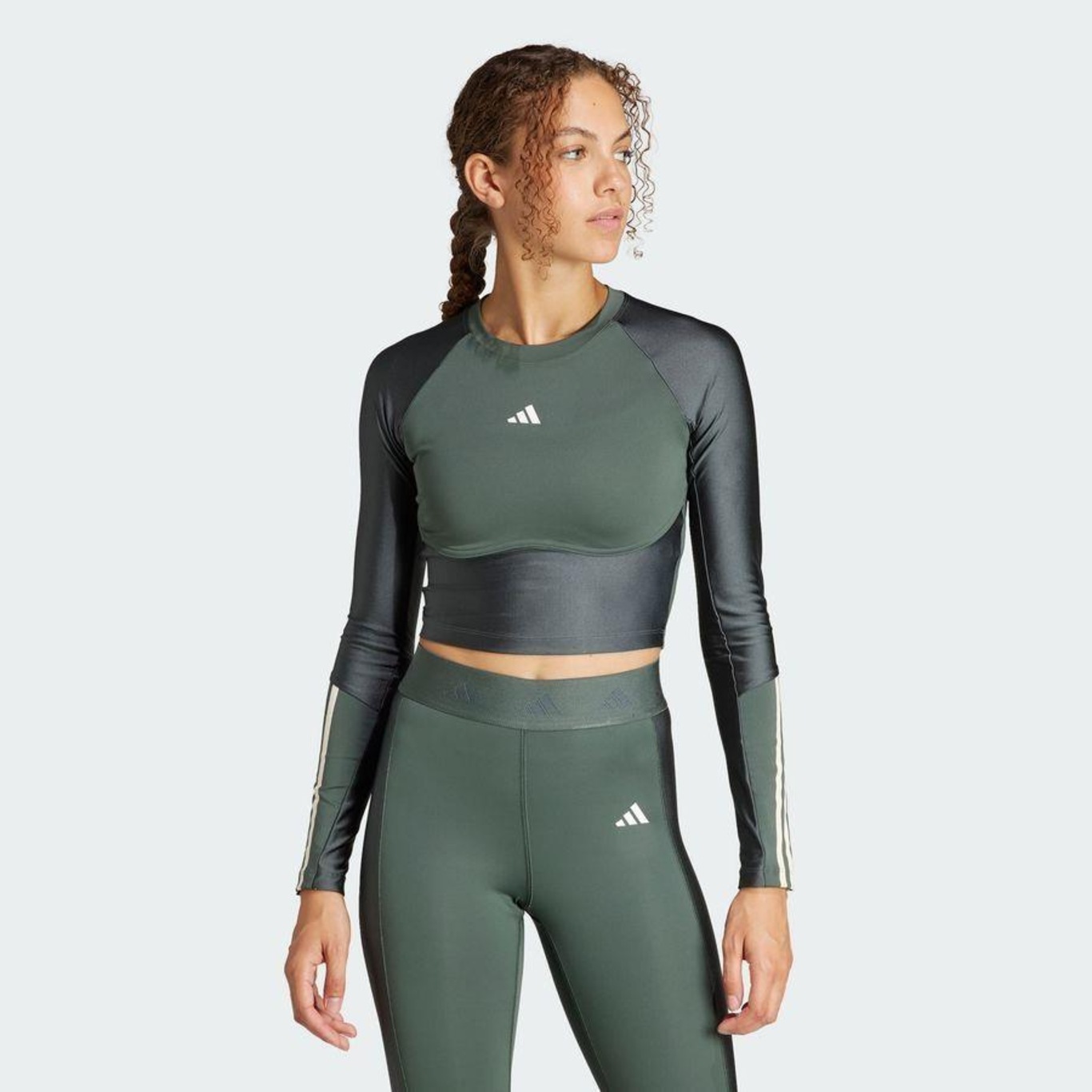 Blusa Cropped adidas Manga Longa Hyperglam Shine - Feminina | Centauro