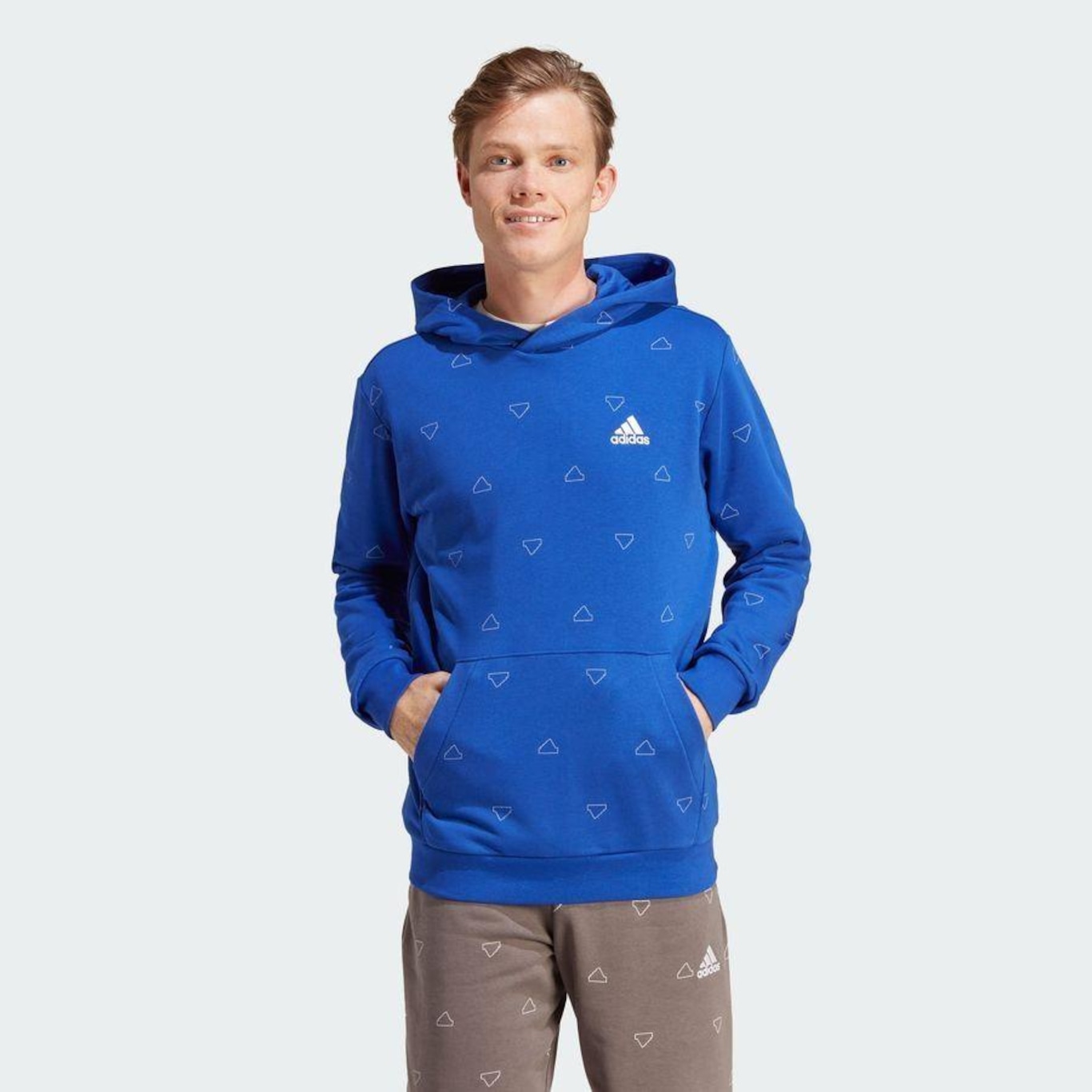 Blusão de Moletom com Capuz adidas Sazonal Monogramas Essentials - Masculino - Foto 1