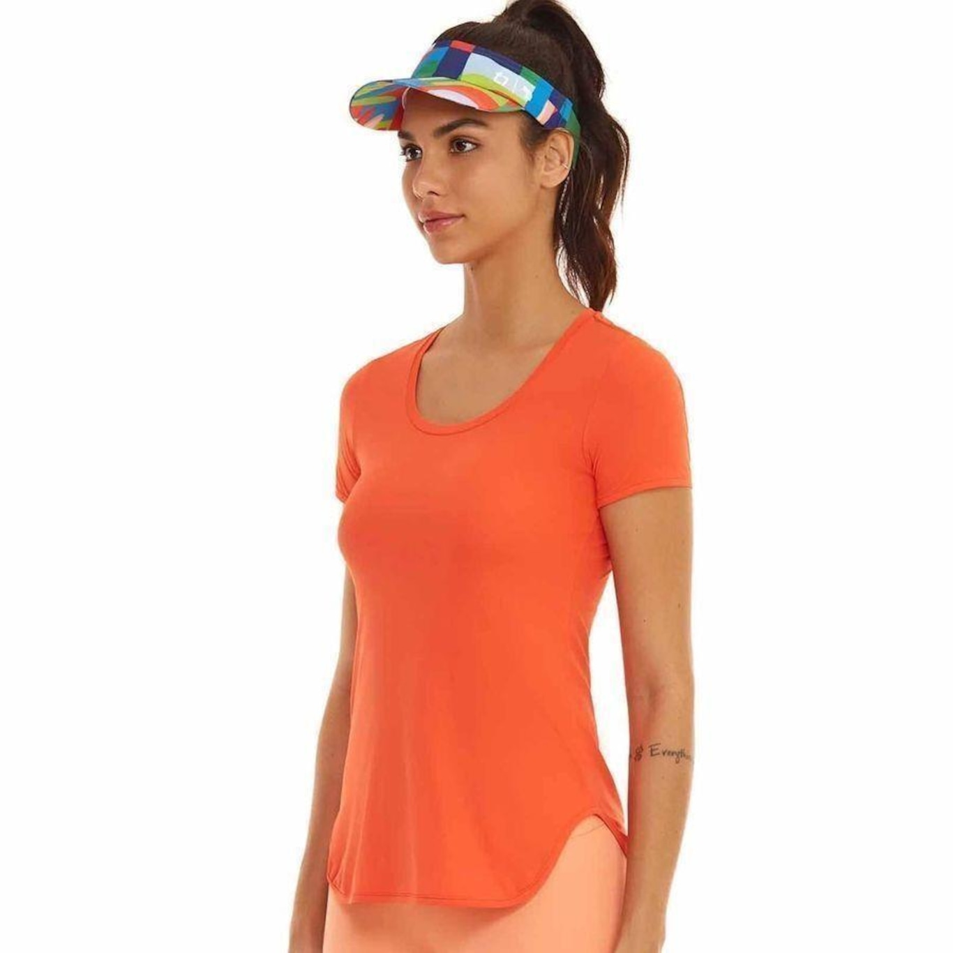 Camiseta Alto Giro Skin Fit Alongada - Feminina - Foto 1