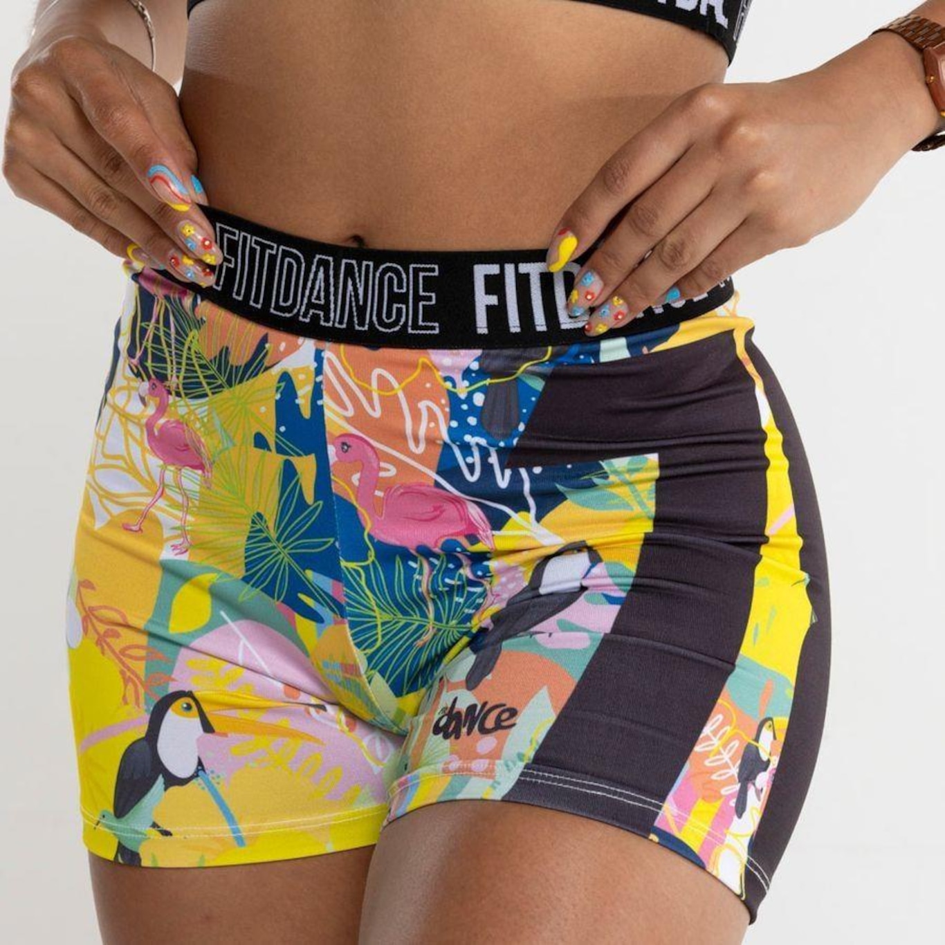 Shorts FitDance Elastico Floral - Feminino - Foto 4